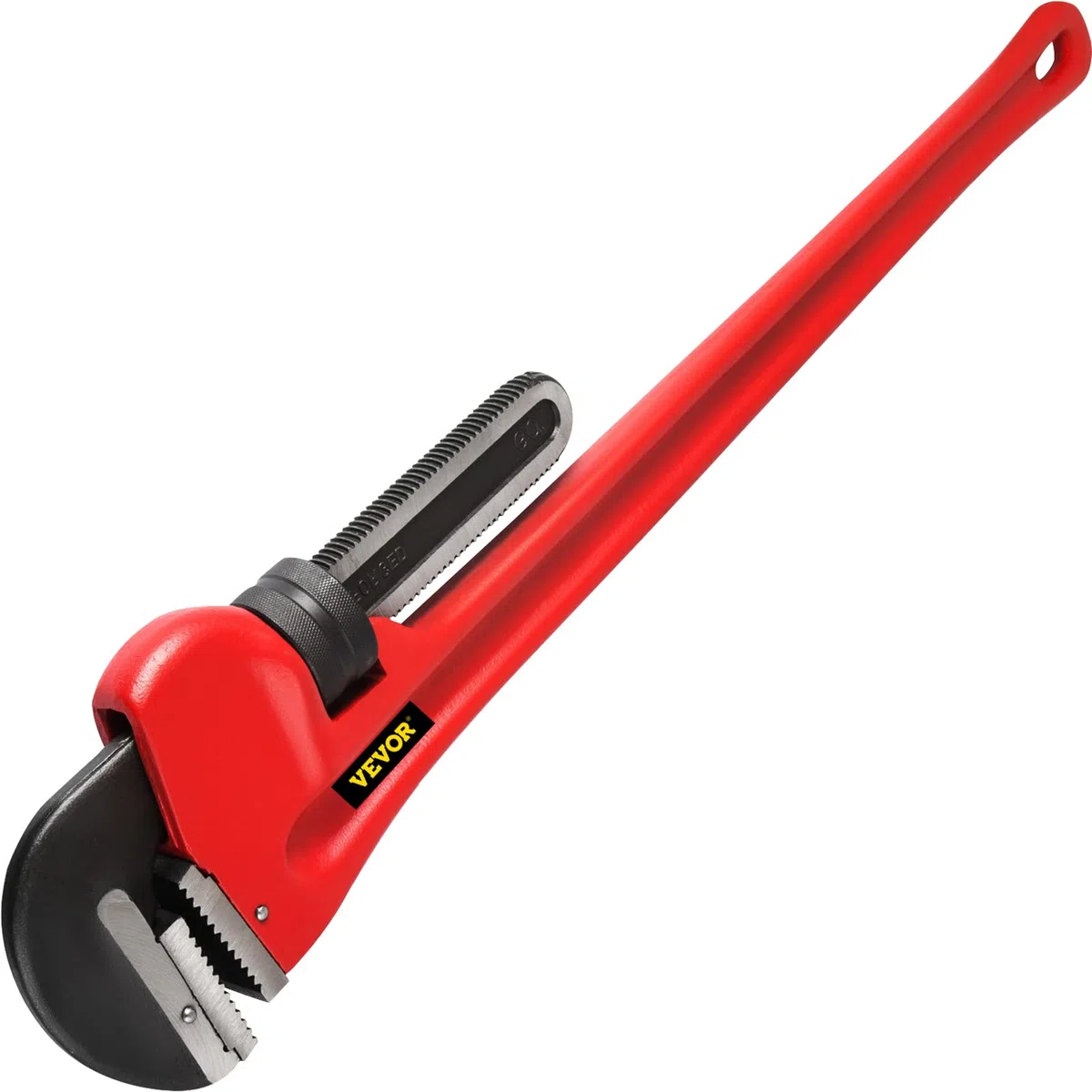 VEVOR 110 cm Chiave per Tubi in Ghisa, Chiave ad Artiglio con Ganascia da 200 mm, Chiave per Tubi Idraulici Regolabile e Resistente per Rubinetto del Lavello, Tazza del WC, Scarico, Bagno, Cucina