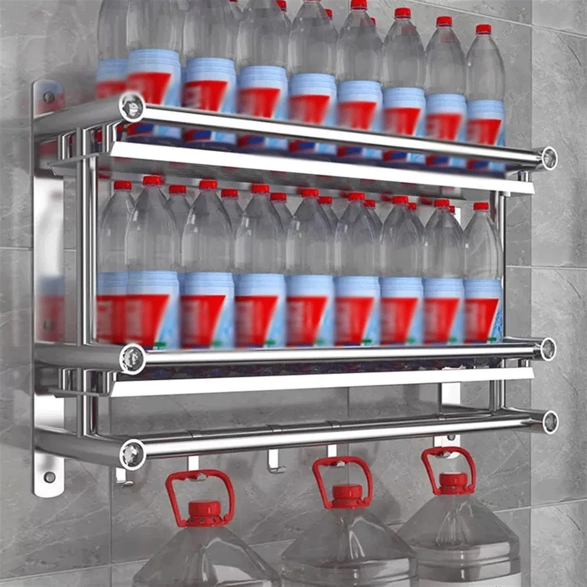 LUUYYI Mensola da bagno Scaffale portaoggetti da bagno Scaffale a parete monostrato in acciaio inox rack portaoggetti per tavolo da lavaggio prodotti per la cura della pelle, semplice scaffale