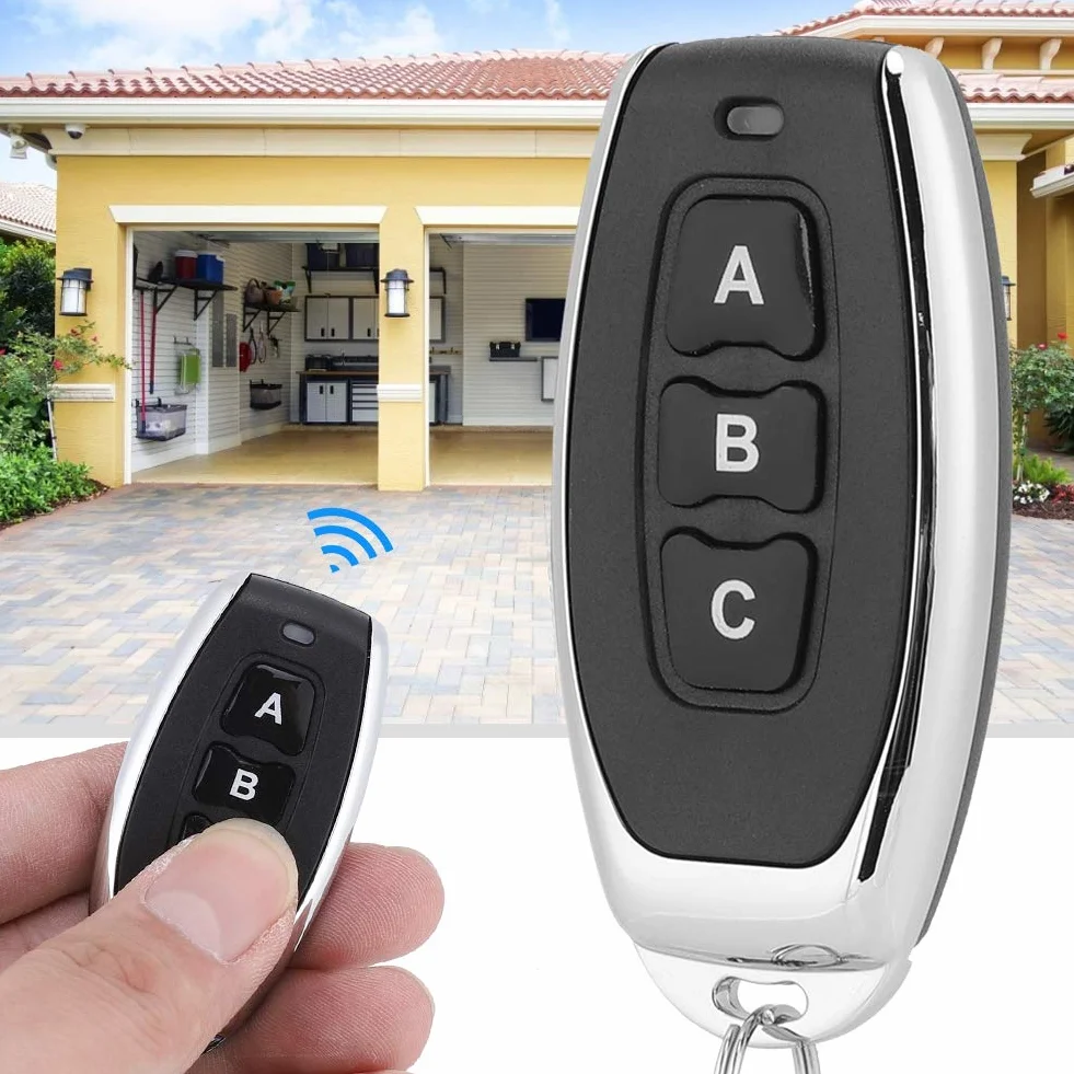 Chiave Telecomando Wireless, Telecomando Universale a 3 Tasti Telecomando Clone in Metallo Dimensioni Portatili Per Porta da Garage con Cancello Elettrico