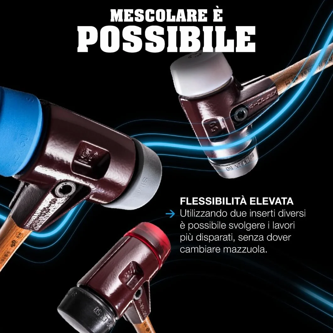 Halder 3089080 mazzuola martello in nylon/metallo morbido in acciaio inossidabile, multicolore, 80 mm