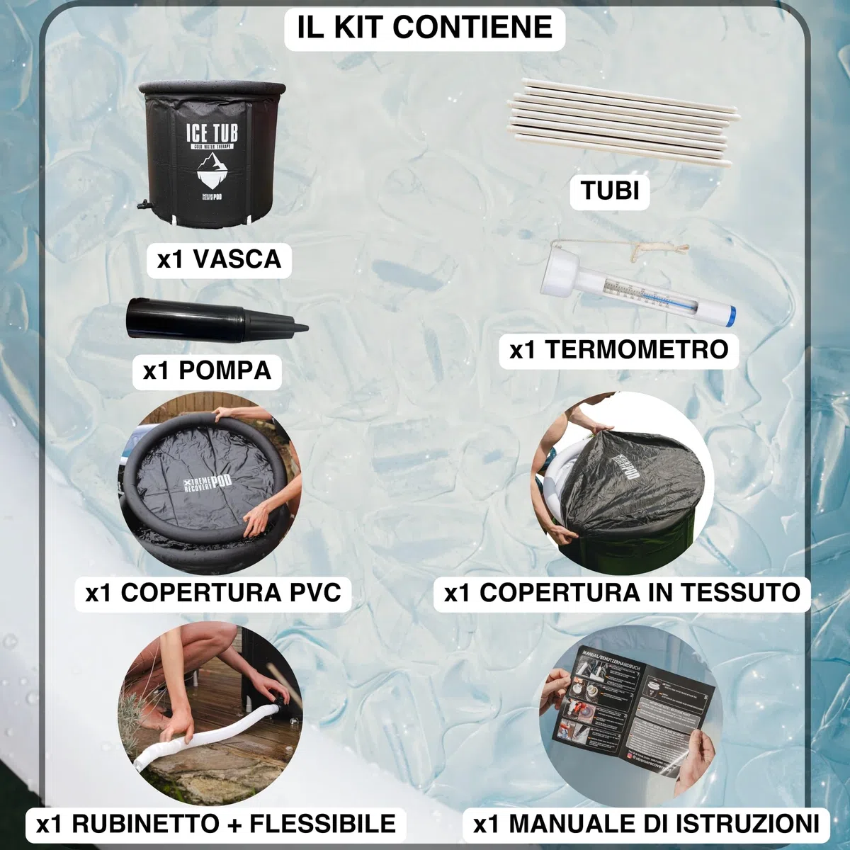 Ice Bath Premium Vasca por crioterapia Ghiaccio | Vasca da Bagno richiudibile | Vasca da Bagno Gonfiabile… (Black)