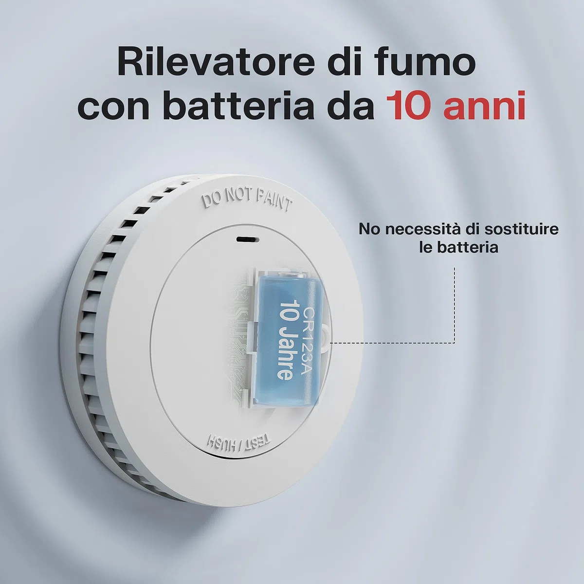 RUNIDUR Mini Set di Rilevatori di Fumo con Batteria da 10 Anni, Rilevatore di Incendio Senza Falsi Allarmi, Rilevatore di Incendio Piatto da Incollare Senza Forare, Bianco, Confezione da 3