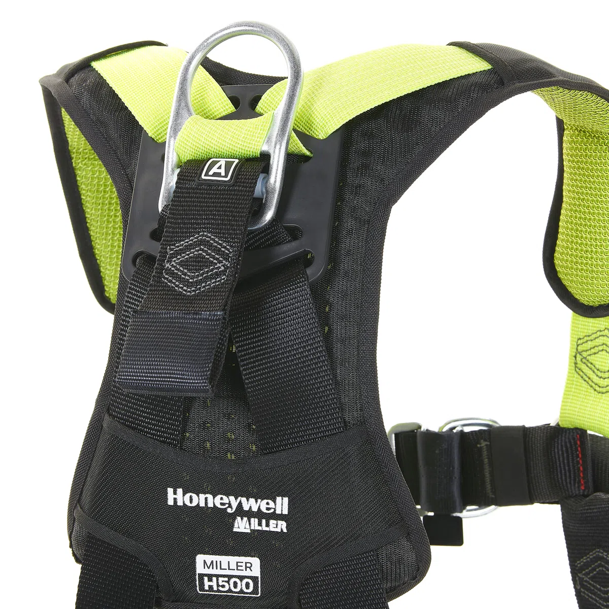 Honeywell Imbracatura integrale Miller H500 Industrial Standard IS1 con fibbie per gambe accoppiate, fibbie pettorali con clip automatica, peso 140 kg, verde, misura 2, 1036090