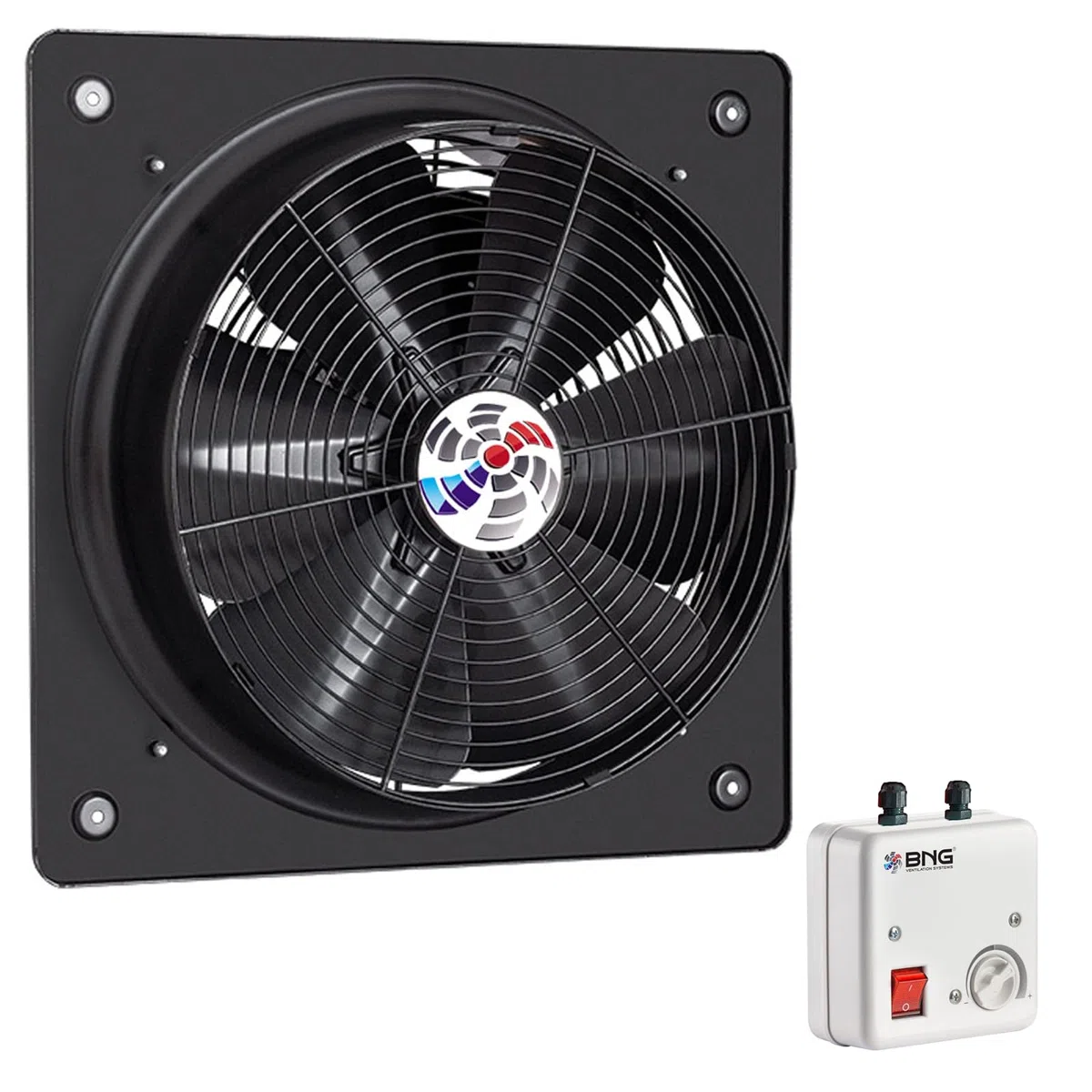 BSMS, ventilatore assiale da 230 V, ventilatore da parete e finestra, ventilatore da parete assiale, ventilatore da parete con regolatore di velocità 5 A (600)