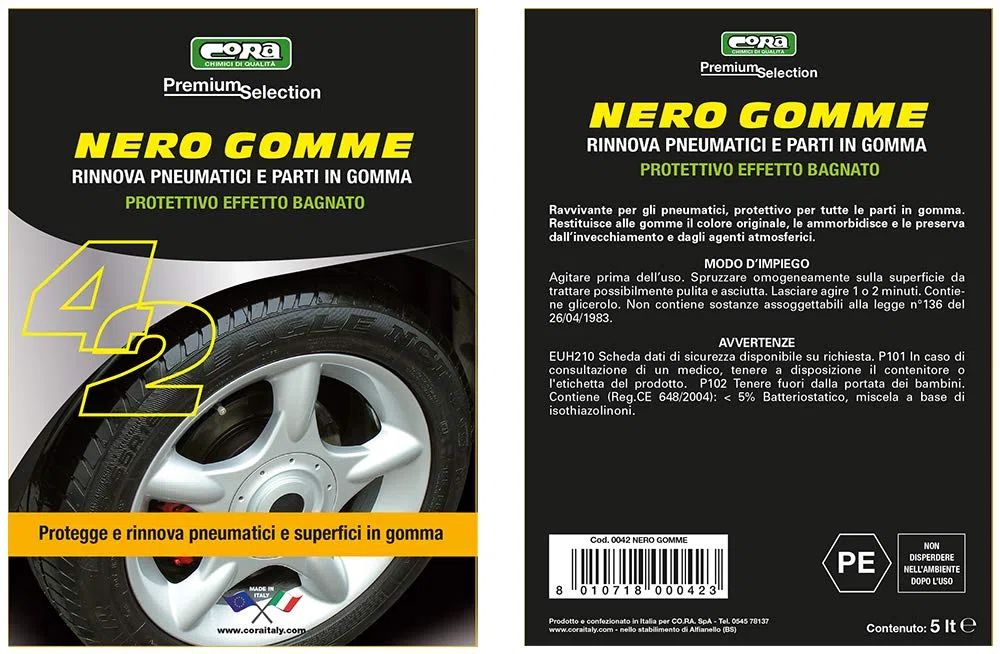 Cora 0042 Nero Gomme Tanica, 5 lt