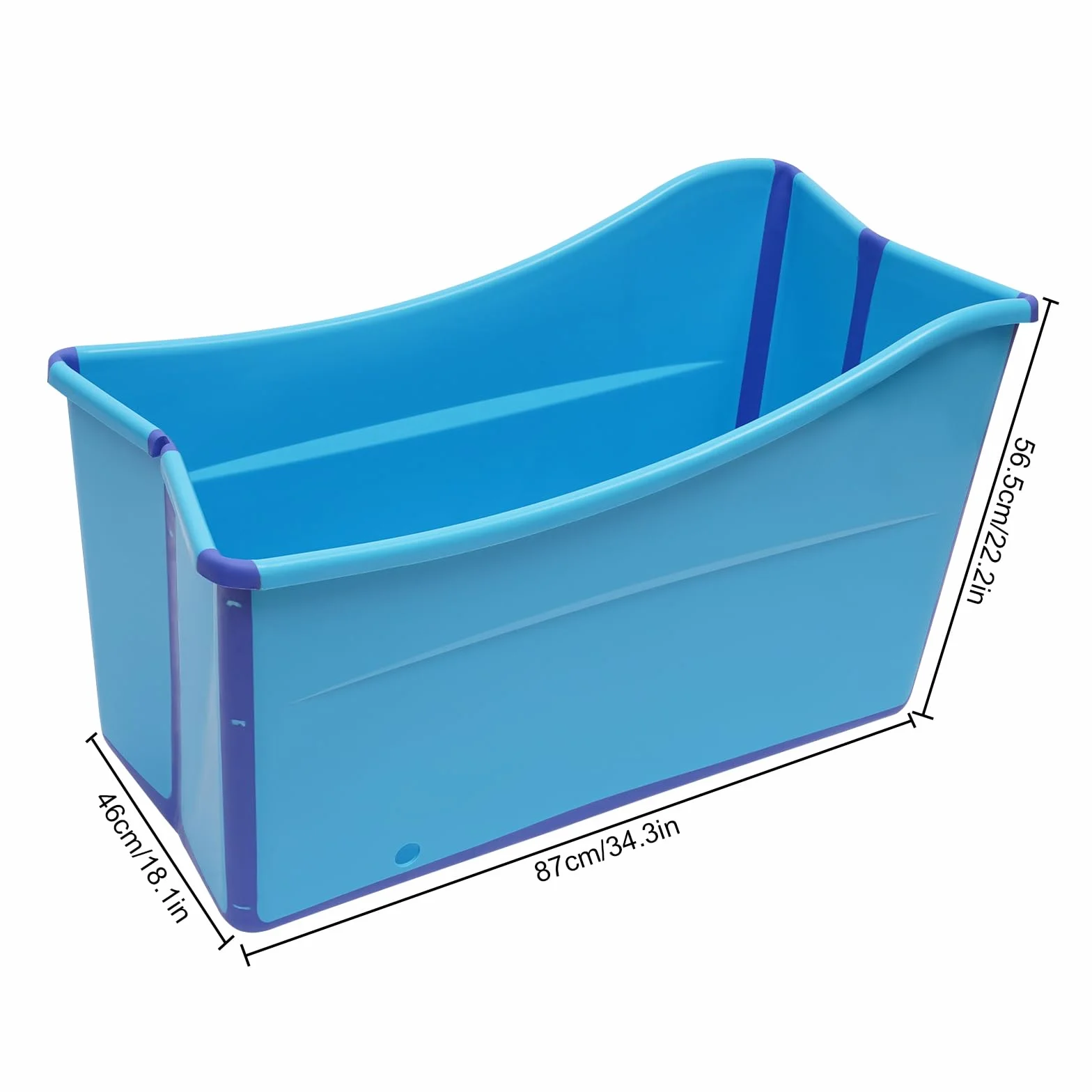 Vasca da bagno pieghevole per adulti, 80 cm, per piccoli bagn| vasca da bagno portatile pieghevole da appoggio blu