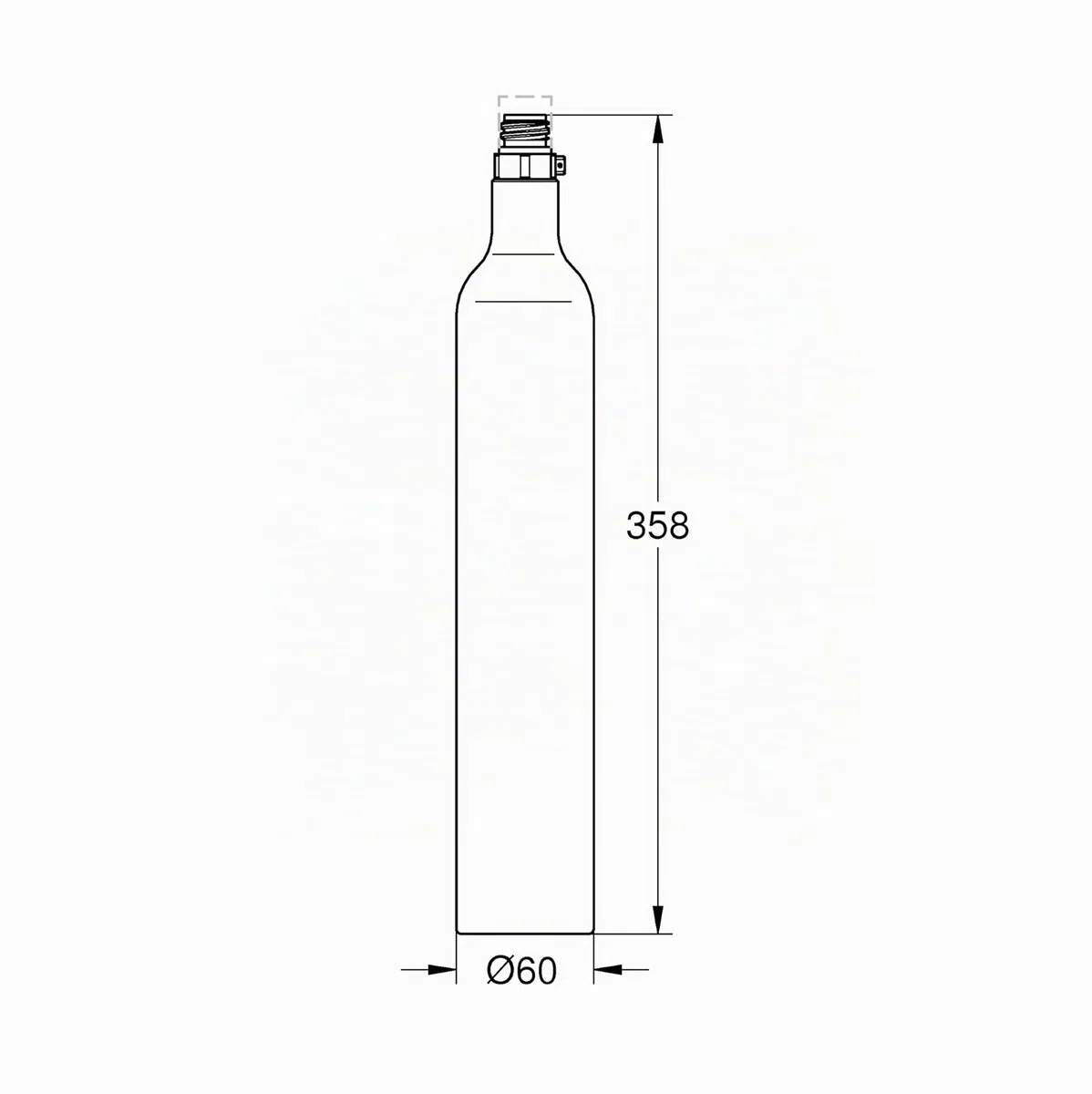 GROHE Blue Bombola CO2 da 425 g, Nuova Bombola con Sigillo, fino a 60 L Acqua Frizzante, per Blue Home e Fizz, 40651000