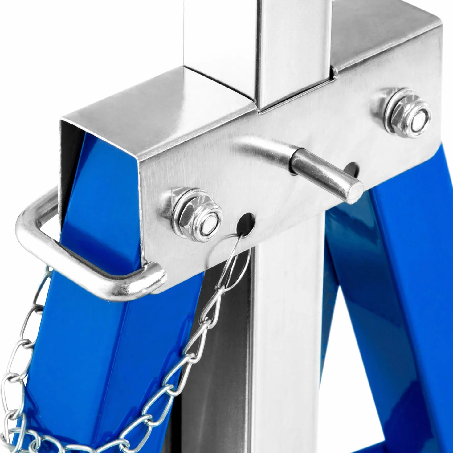 Fiqops set di 2 cavalletti da lavoro Capacità di carico 200 kg 7 volte pieghevole Cavalletti regolabili in altezza 80-130 cm Metallo Cavalletti per ponteggi Struttura per ponteggi