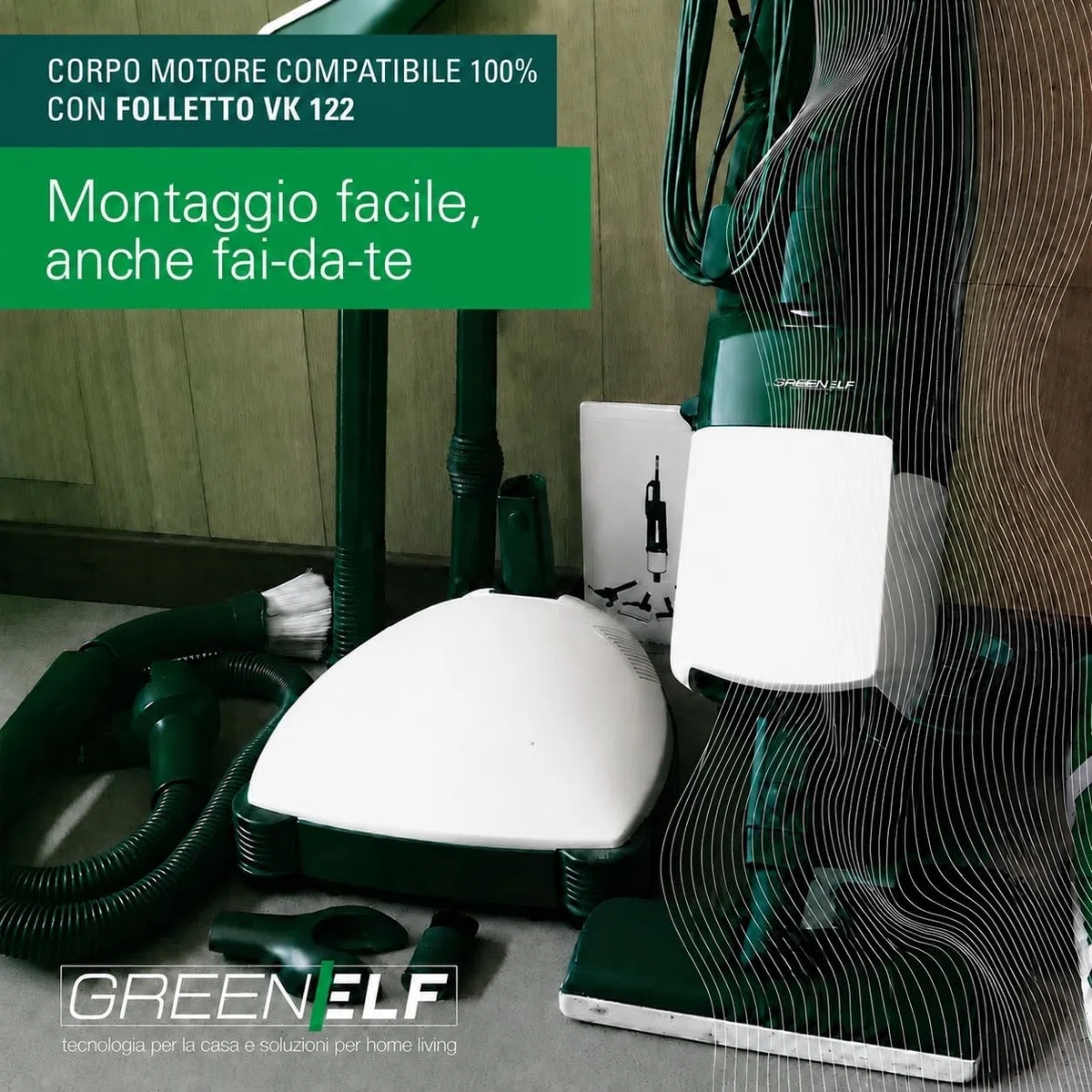 Corpo Motore per Folletto VK122 (RIGENERATO COME NUOVO) - POTENZA 450W - Ricambio per Aspirapolvere VK122 - Installazione Semplice Per Principianti - TESTATO E AFFIDABILE