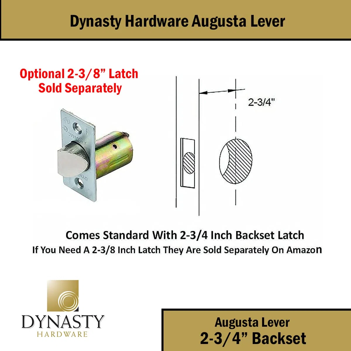 Dynasty Hardware AUG-03-26D Grade 2 Commercial Duty Classroom Funzione serratura a leva con chiave, ADA, finitura cromata satinata