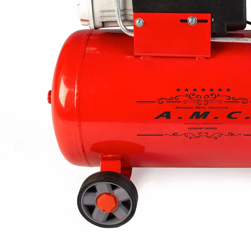 Compressore ad Aria Compressa 50 Litri 15000W 2HP Pressione Massima 8 Bar Doppio Manometro Lubrificato ad olio Compressore Aria Coassiale Portatile Carrellato Kit Accessori incluso