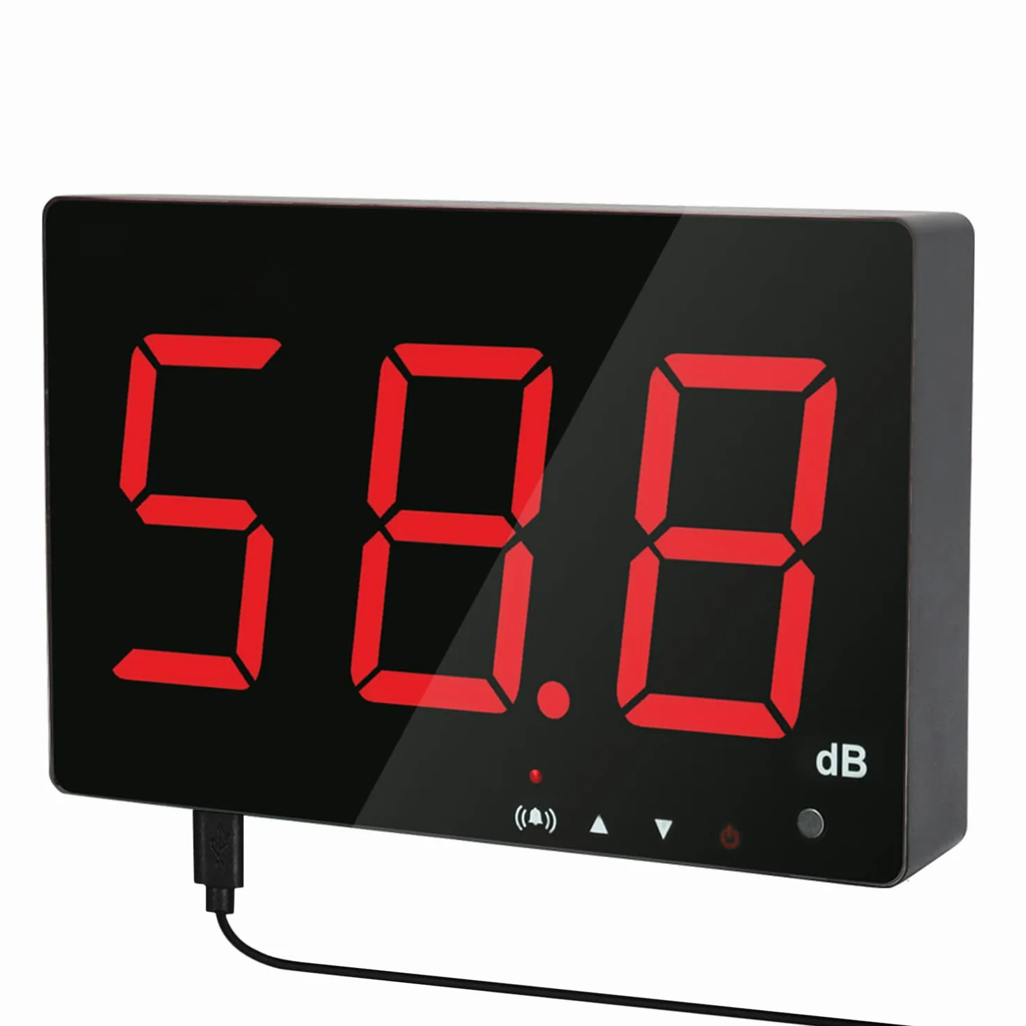 Fonometro 30-130db Misuratore di decibel Muro Decibel Volume Rumore Tester con allarme, Decibel Misuratore di rumore digitale con grande schermo LCD rosso per Casa Ufficio Scuola Ristorante Fabbrica