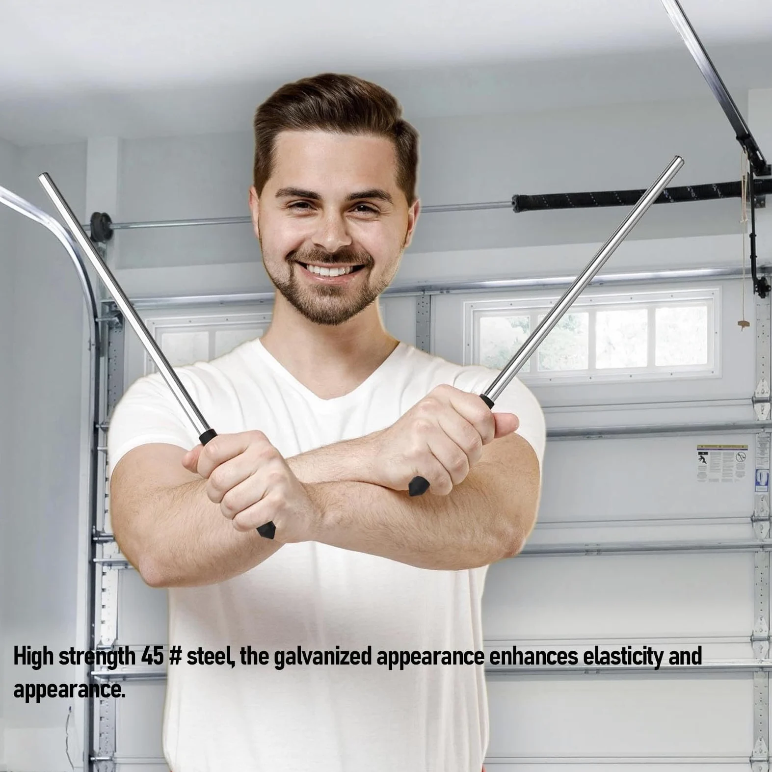 YWBL-WH 2 Pezzi Barre di Avvolgimento a Molla di Torsione per Garage Barre di Avvolgimento Hardware per Portello per Garage Strumenti di Regolazione per Molla di Regolazione con