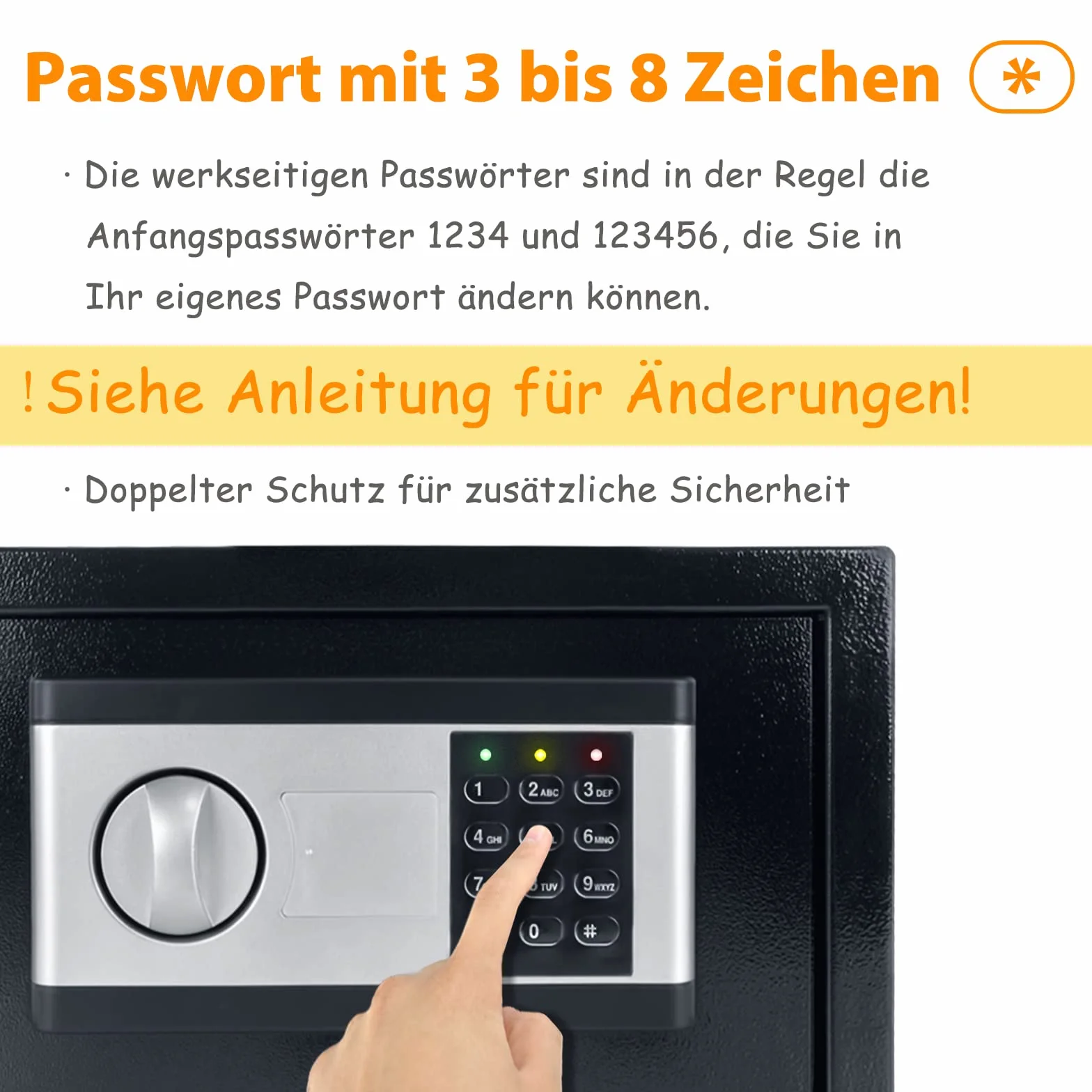 FIVMEN Safe Cassaforte per mobili da casa, impermeabile, 12 l, con codice di sicurezza e chiavi di sicurezza e funzioni di allarme, cassaforte