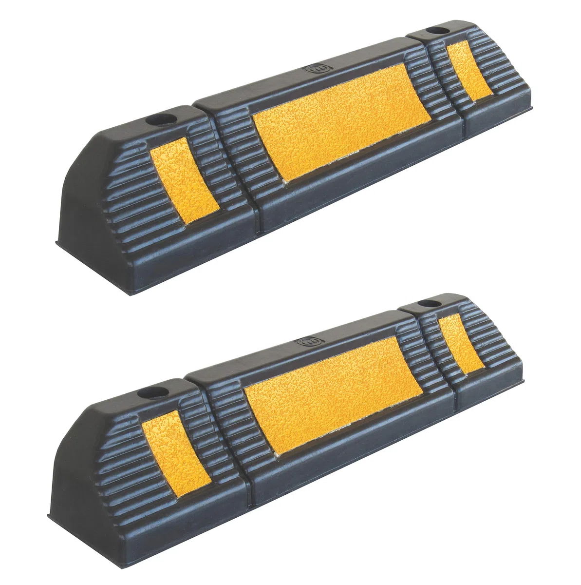 RWS-225 Fermaruote in Gomma per Parcheggi Commerciali o Personali e per Garages Privati, Nero e Giallo 60x12x10 cm (Pacco da 2)