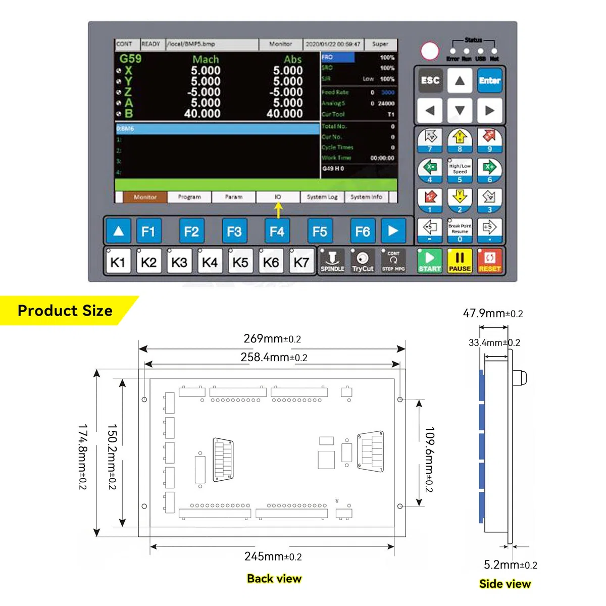 RATTMMOTOR PLC DDCS Expert 5 assi offline controllo del movimento 1 MHz G codice U disco con volante per router CNC