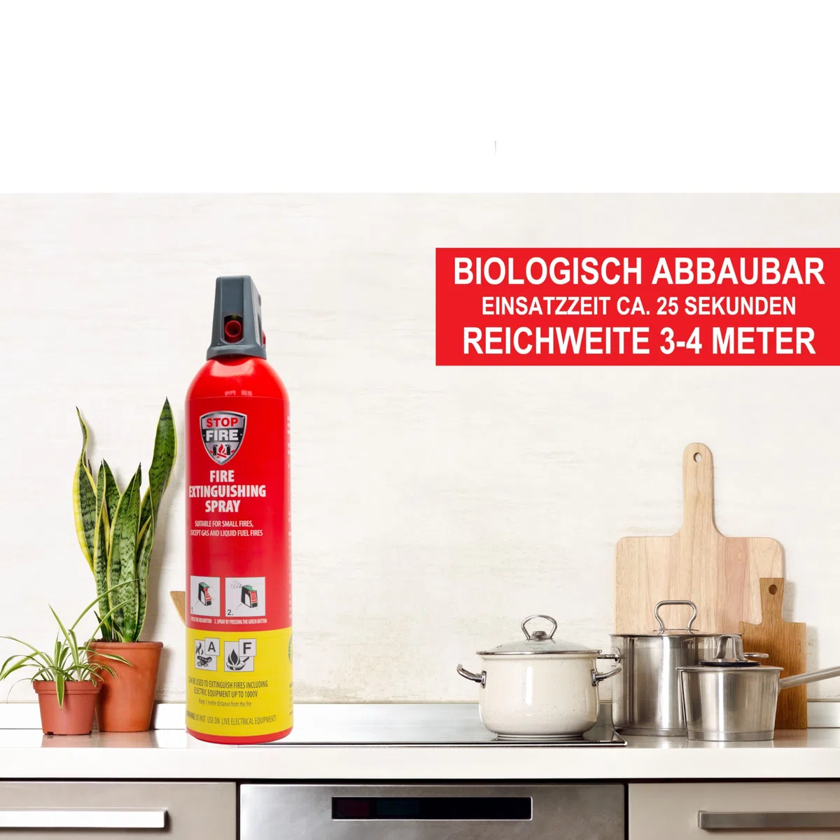 IWH - Spray antincendio 750 ml | Estintore Compatto ABF con Supporto Ideale per Campeggio, Auto, casa e Tempo Libero | Piccolo Spray antincendio Ideale Anche per Viaggiare | Contenuto: 2 x 750 ml;