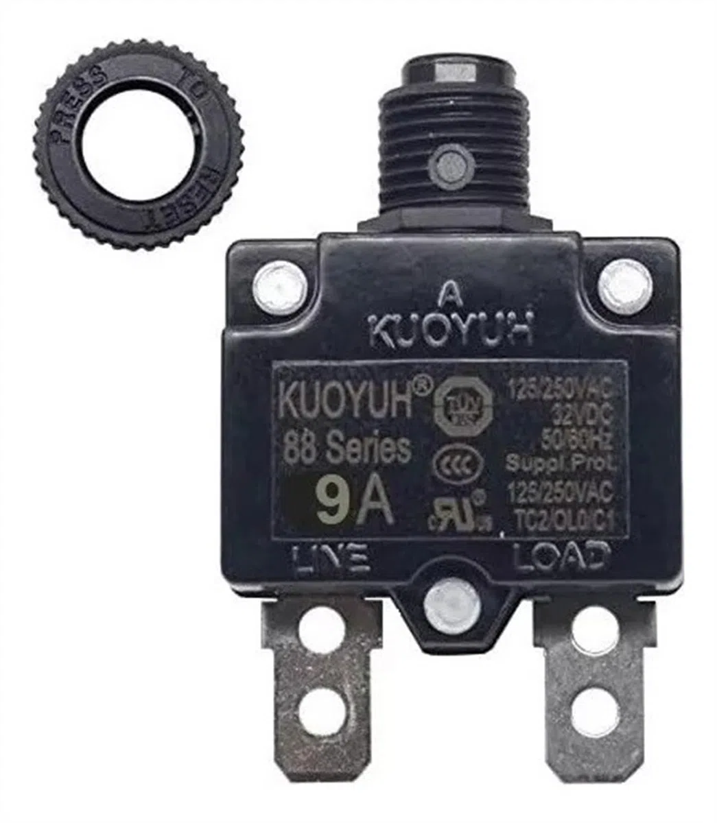 Interruttore di Protezione Termica con Pulsante Interruttore 9amp