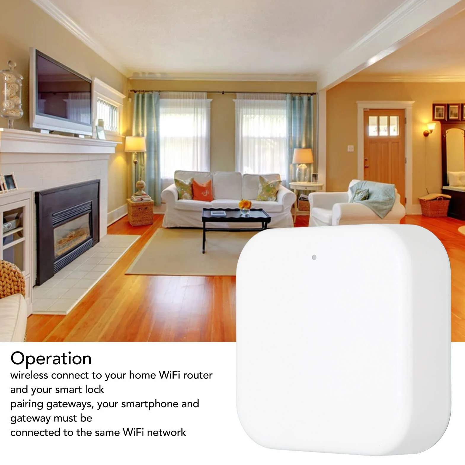 Bewinner Gateway WiFi Smart Door Lock, Funziona con App TTLock, Controllo Vocale, Serratura a Catenaccio, Telecomando, Bridge WiFi per Controllo Vocale