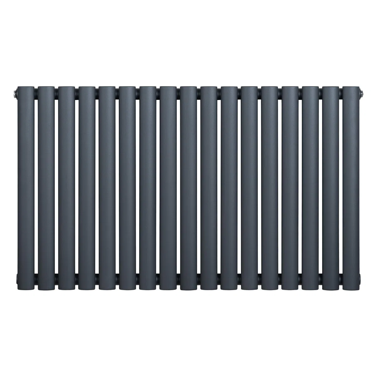 Radiatore Ovale a Colonna Singola 600 x 1020 mm Orizzontale Design Moderno Acciaio al Carbonio Riscaldamento Centrale Antracite con Kit Fissaggio e Spazzola