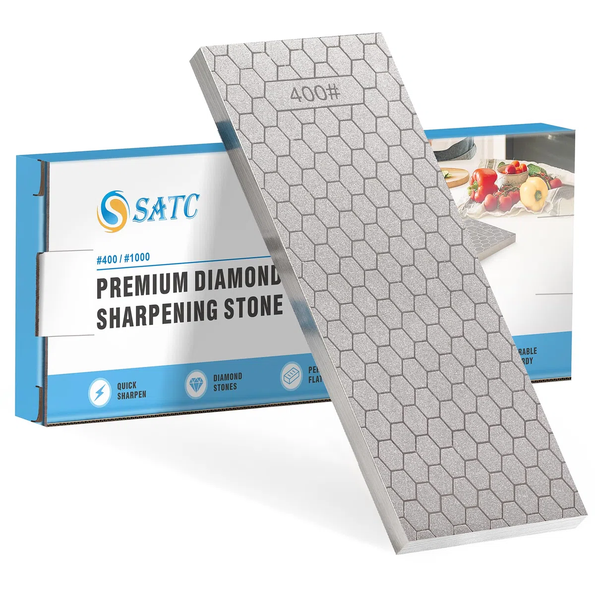 Diamond Stone 400/1000 Grit Sharpening Stone 20,3 cm Diamond Sharpener