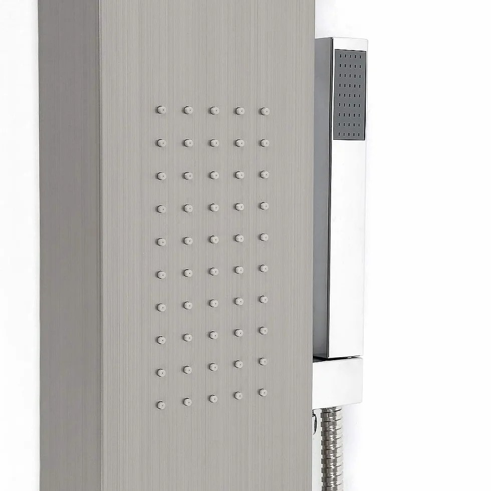 Pannello Doccia Idromassaggio in Acciaio Inox -Colonna Doccia Idromassaggio con Miscelatore, Pannello Doccia Acciaio Inox 3 Funzioni, 15 * 47 * 130 cm (acciaio inossidabile)
