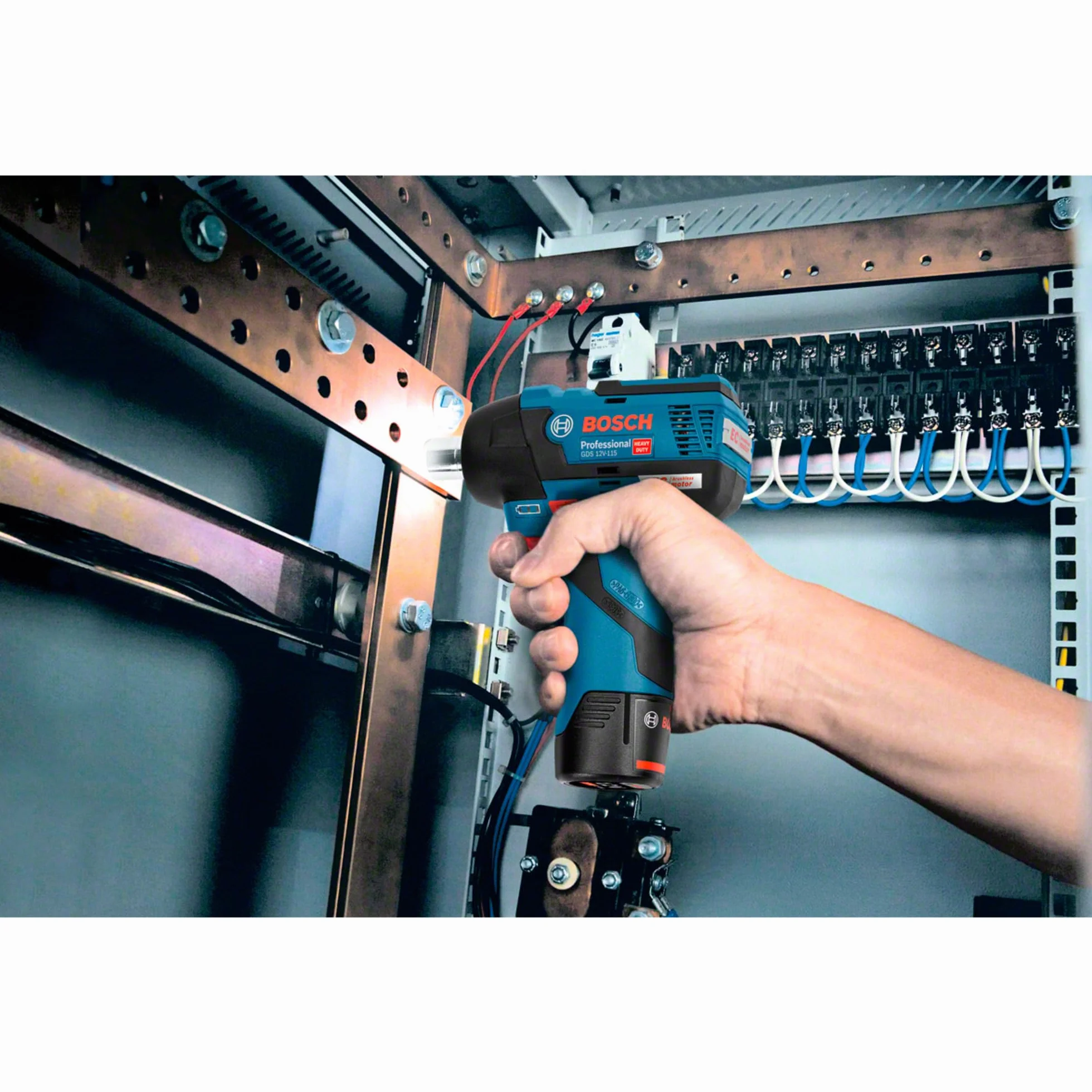 Bosch Professional 12V System Avvitatore a massa battente a batteria GDS 12V-115 (coppia max. 115 Nm, n. di colpi 0-3.100 bpm, incl. inserto L-BOXX, batteria/caricabatteria non incl.)