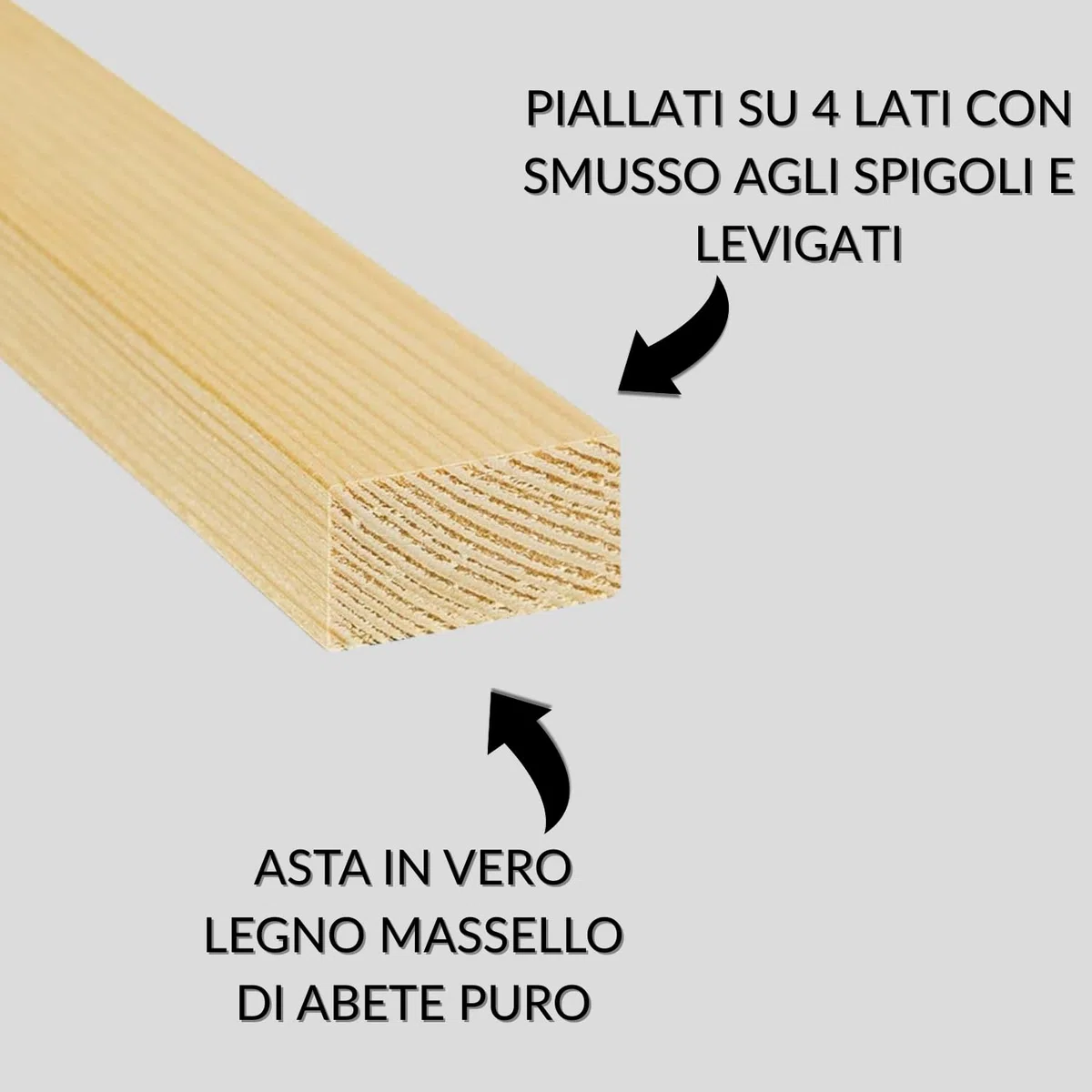 TWE Listelli Legno Massello Abete x 3 Metri Piallati su Quattro Lati con Smusso su Spigoli Made in Italy Confezione da 10 pz (15x30) mm