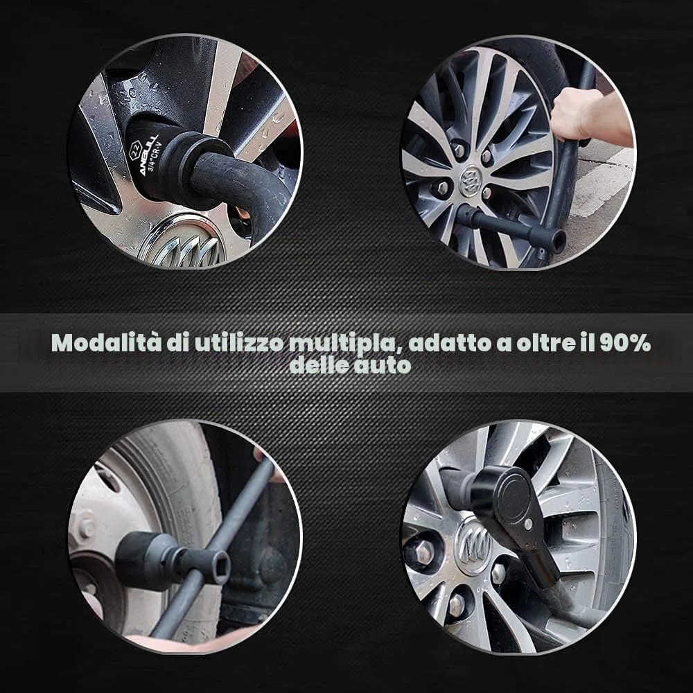 Anbull 21Pcs Set Bussole a Impatto, chiave a bussola 3/4 , 3/4 Pollici Set Chiavi a Bussola a 6 Punte (21-50mm) in acciaio Cr-V, Prese, Metriche