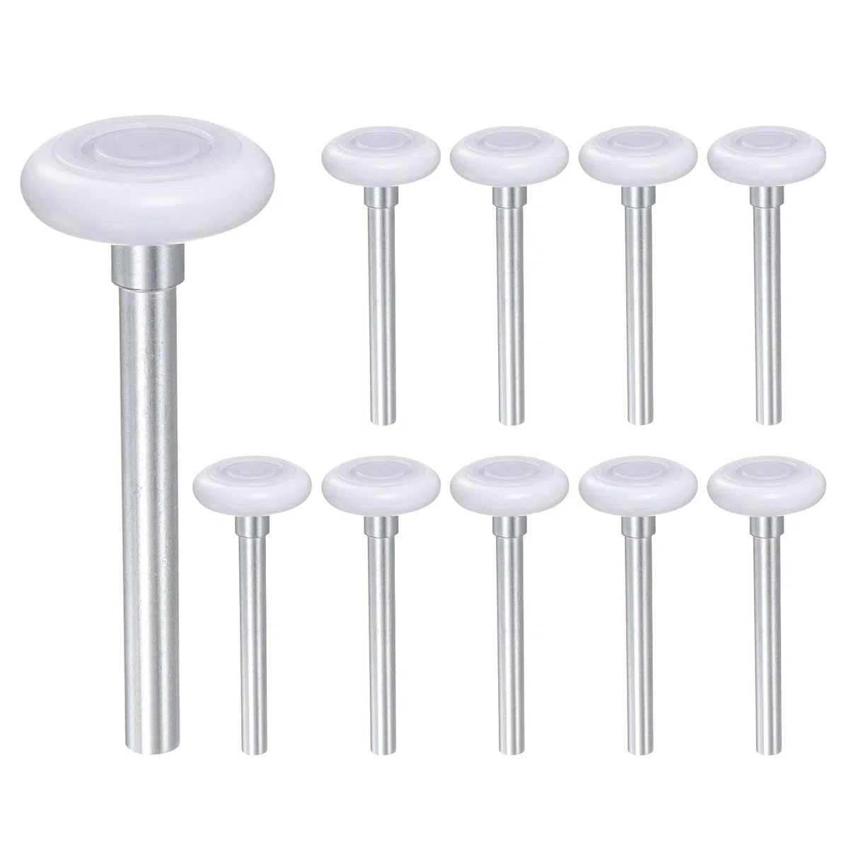 QUARKZMAN 10pz Rulli per Porte Garage in Nylon da 1.8" per Binario da 2" - Asta da 4.25" - Ruote Silenziose per Porte Garage - Cuscinetto di Precisione 6200zz a 8 Sfere - Bianco