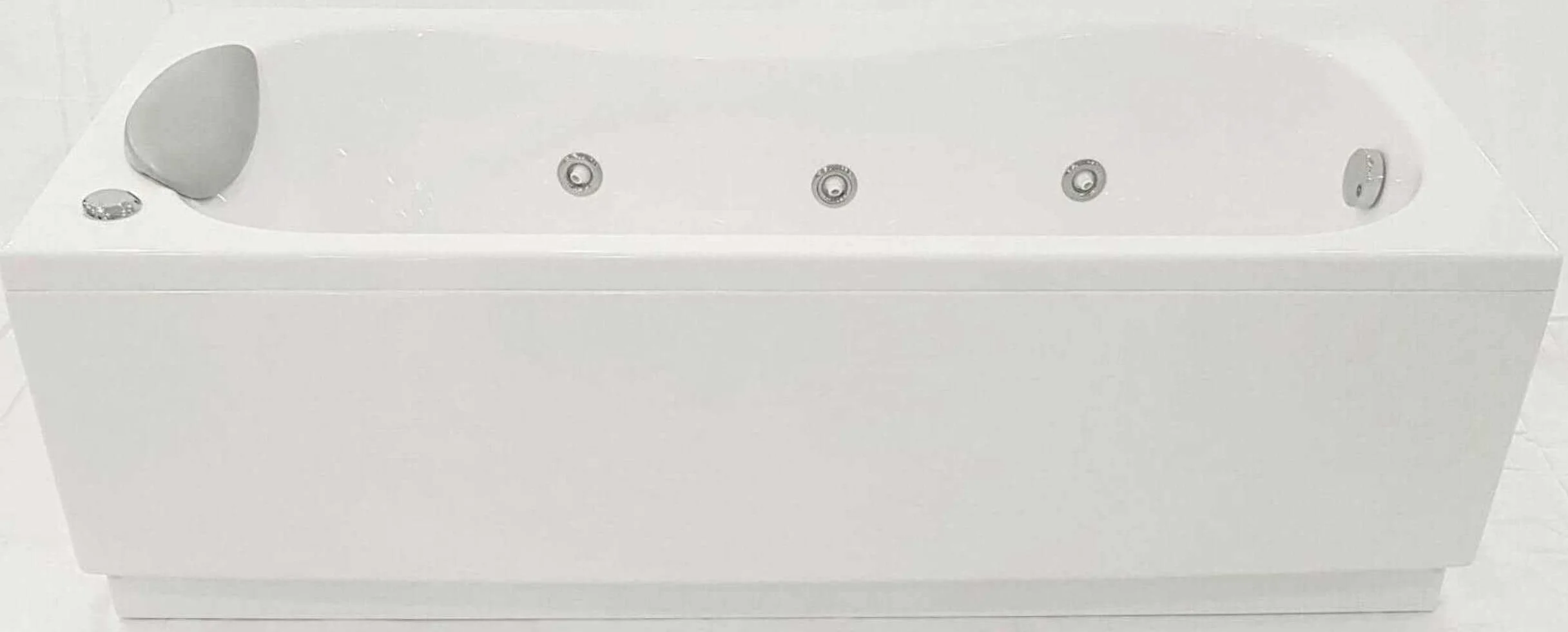 Vasca Bagno Idromassaggio Pneumatico Rettangolare Novellini Calypso Eco 170x70xH55 cm 170 LT Colonna 1 Pannello Frontale 1 Laterale Reversibili Idro Telaio Rinforzato Acrilico Bianco Lucido