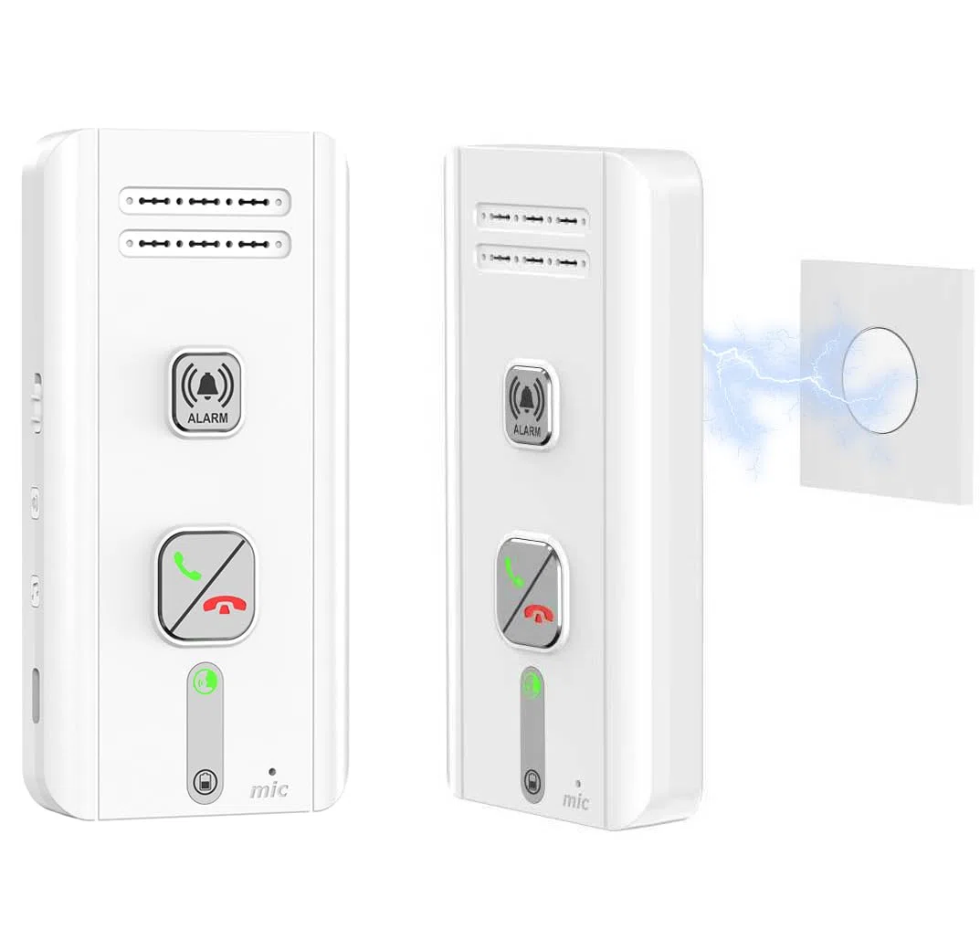 Citofono radio senza fili, interfono a 2 vie, sistema intercom wireless per casa, portata 500 m, allarme SOS per anziani, comunicazione in tempo reale (bianco)