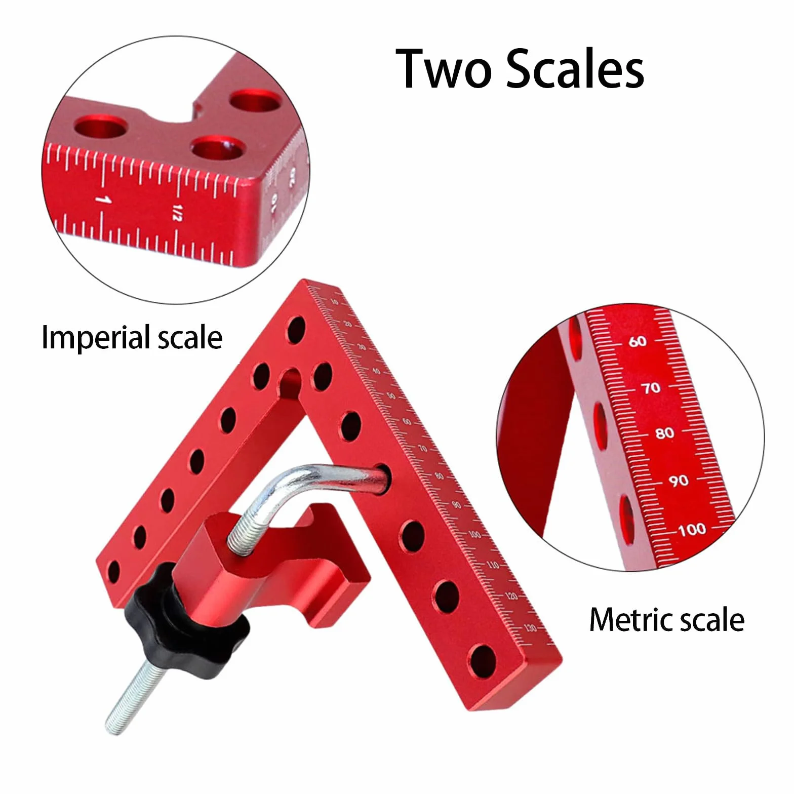 BIGP Morsetto Squadra di Posizionamento a 90 Gradi, 140 mm/5.5 pollici Alluminio Righello di Posizionamento ad Angolo Retto, Strumento da falegname la lavorazione del legno per Cornice, Armadi