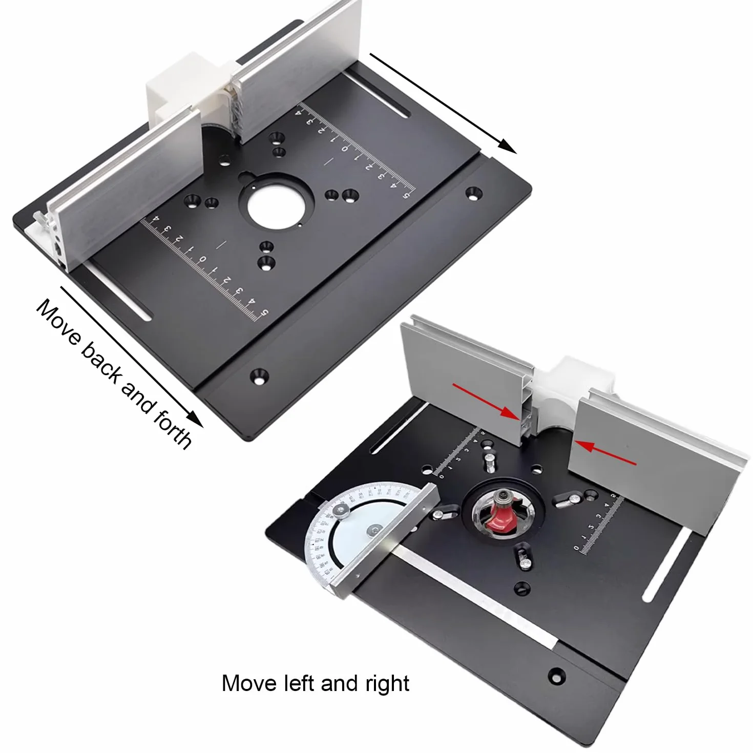 Set di Piastra Fresatrice Da Banco in Alluminio, Piastre per Fresatura con Router Lift, Accessori per Fresatrice per La Lavorazione Del Legno