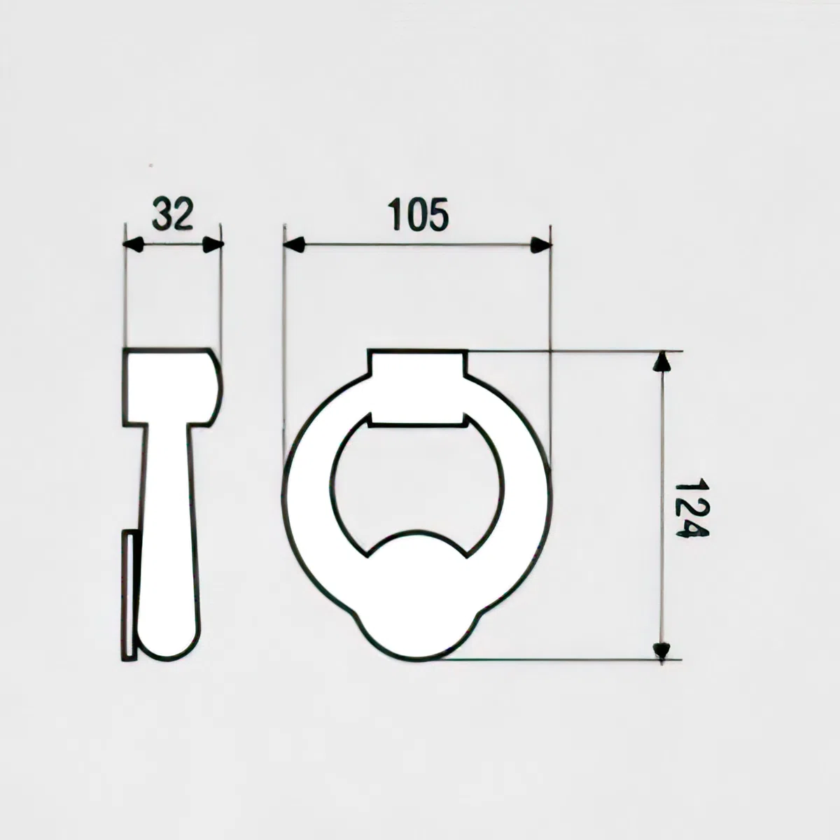 L'ARTISTICA F.LLI PERINCIOLI | Battente Tipo "Impero", Battente in Ottone per Porte, 124x32x105mm