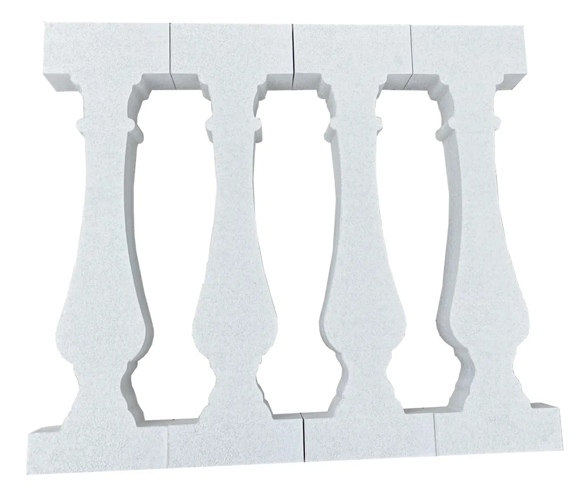 Fanuli Manufatti Ringhiera in Cemento per Esterni Modello Vecchia Leuca – Balaustra Componibile 25x25 per Recinzione Giardino, Balcone e Terrazzo – Ideale per Fai da Te e Ristrutturazioni (Bianco)