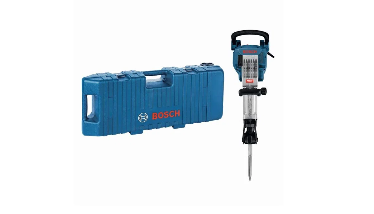 Bosch Professional Martello Demolitore Gsh 16-28 (Potenza del Colpo 41 J, Motore da 1.750 Watt, Attacco Utensile 28 Mm, Incl. Scalpello a Punta 400 Mm, in Trolley)