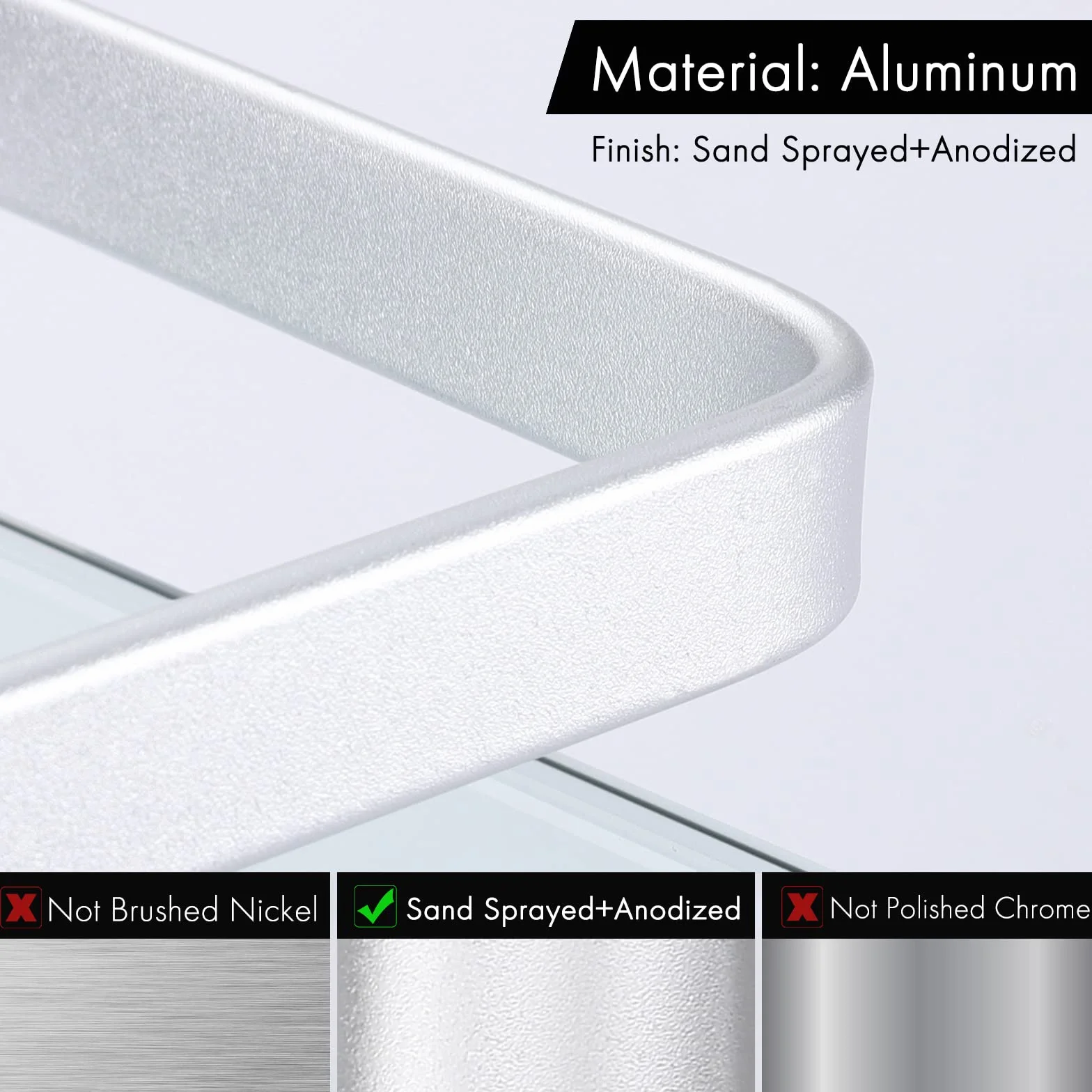 KES Mensola da Bagno Alluminio Mensole Doccia Parete 2 Ripiani 8 mm vetro temperato extra spesso rettangolare Argento, A4126B