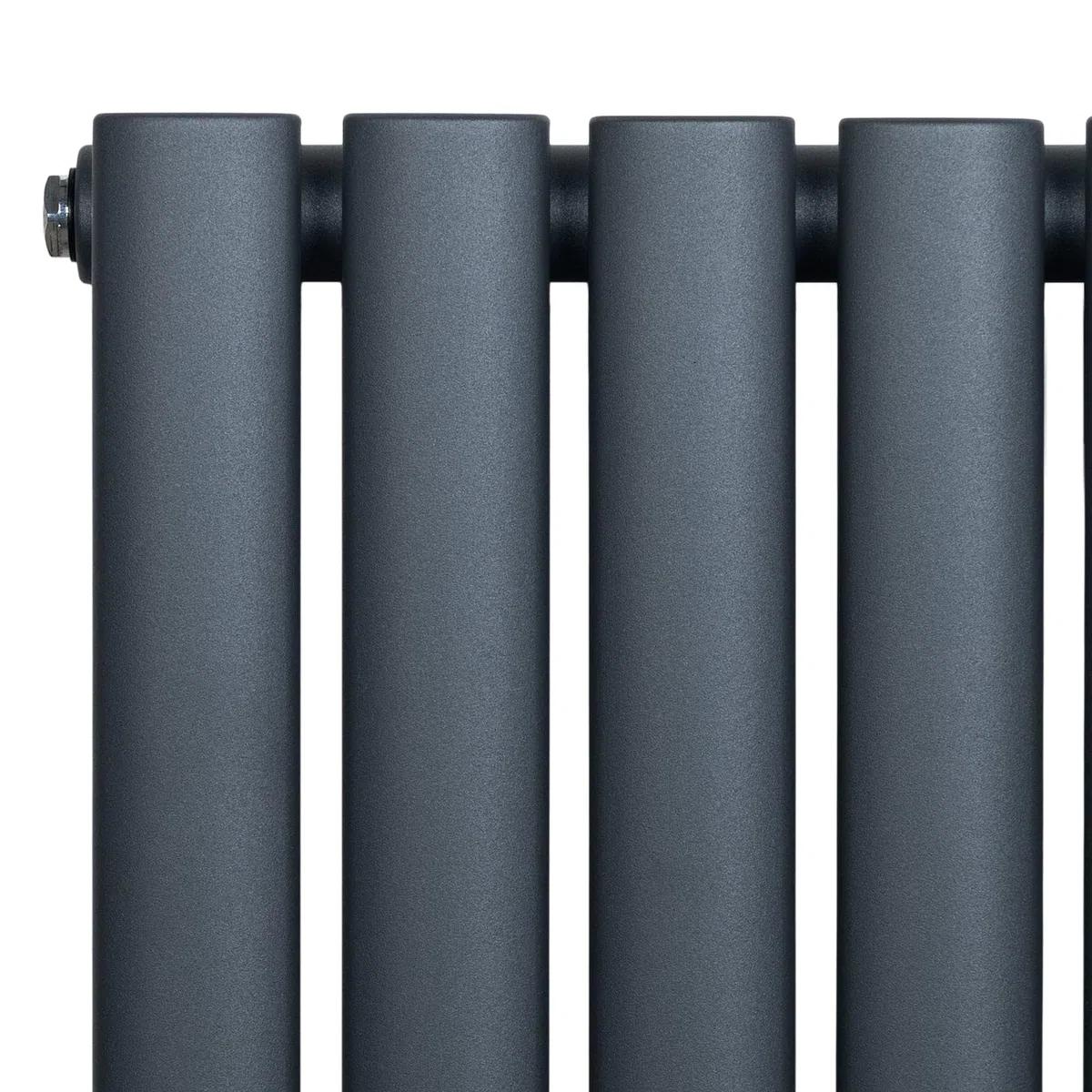 Radiatore Ovale a Colonna Singola 600 x 1020 mm Orizzontale Design Moderno Acciaio al Carbonio Riscaldamento Centrale Antracite con Kit Fissaggio e Spazzola
