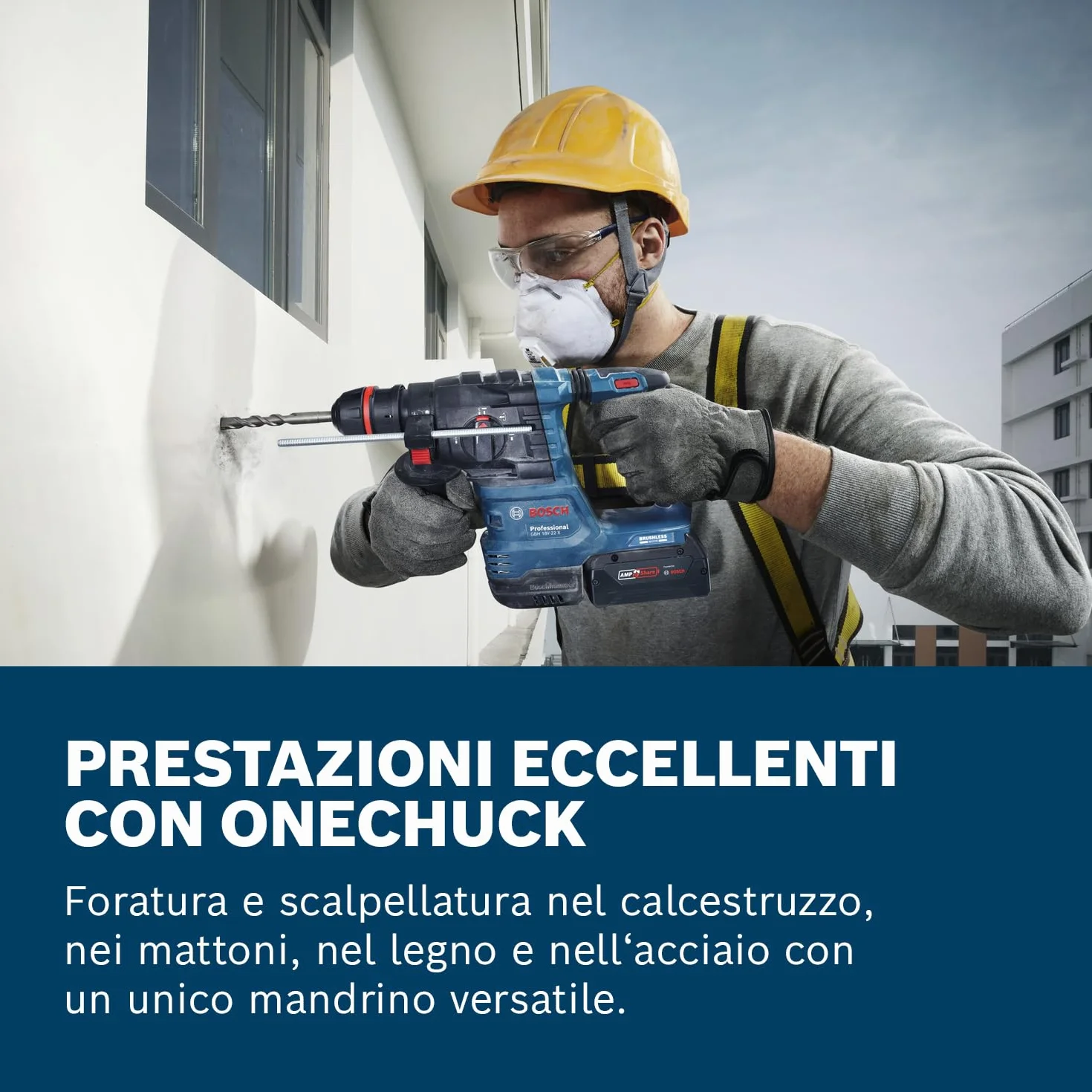 Bosch Professional 18V System Martello perforatore a batteria GBH 18V-22 X