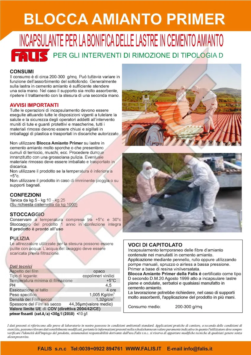 KIT BLOCCA AMIANTO PRIMER - PRODOTTO CERTIFICATO