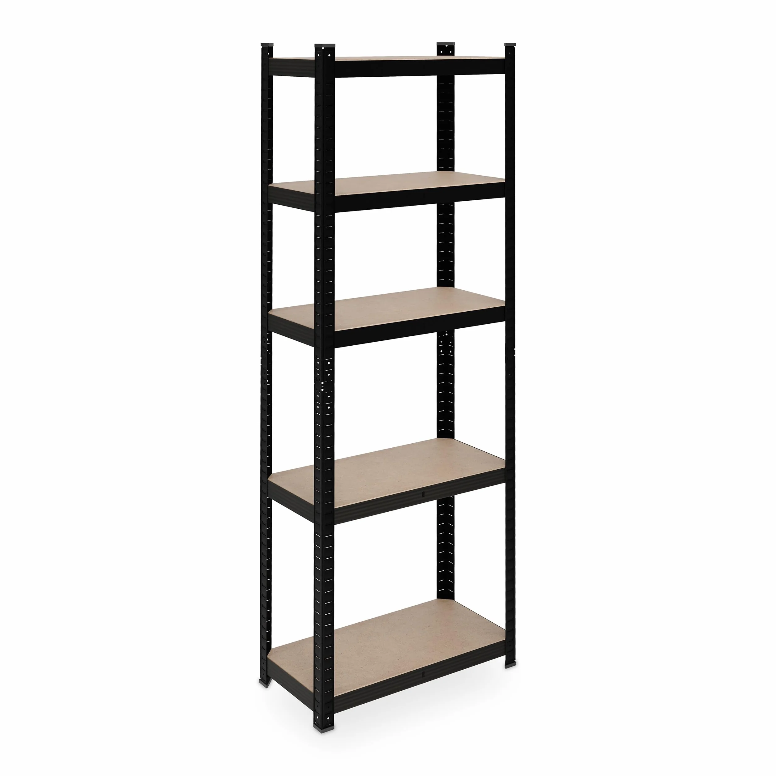 Relaxdays Scaffale in Acciaio, HLP 180 x 60 x 30 cm, con 5 Ripiani ad Alta Portata 500 kg, per Garage e Cantina, Nero