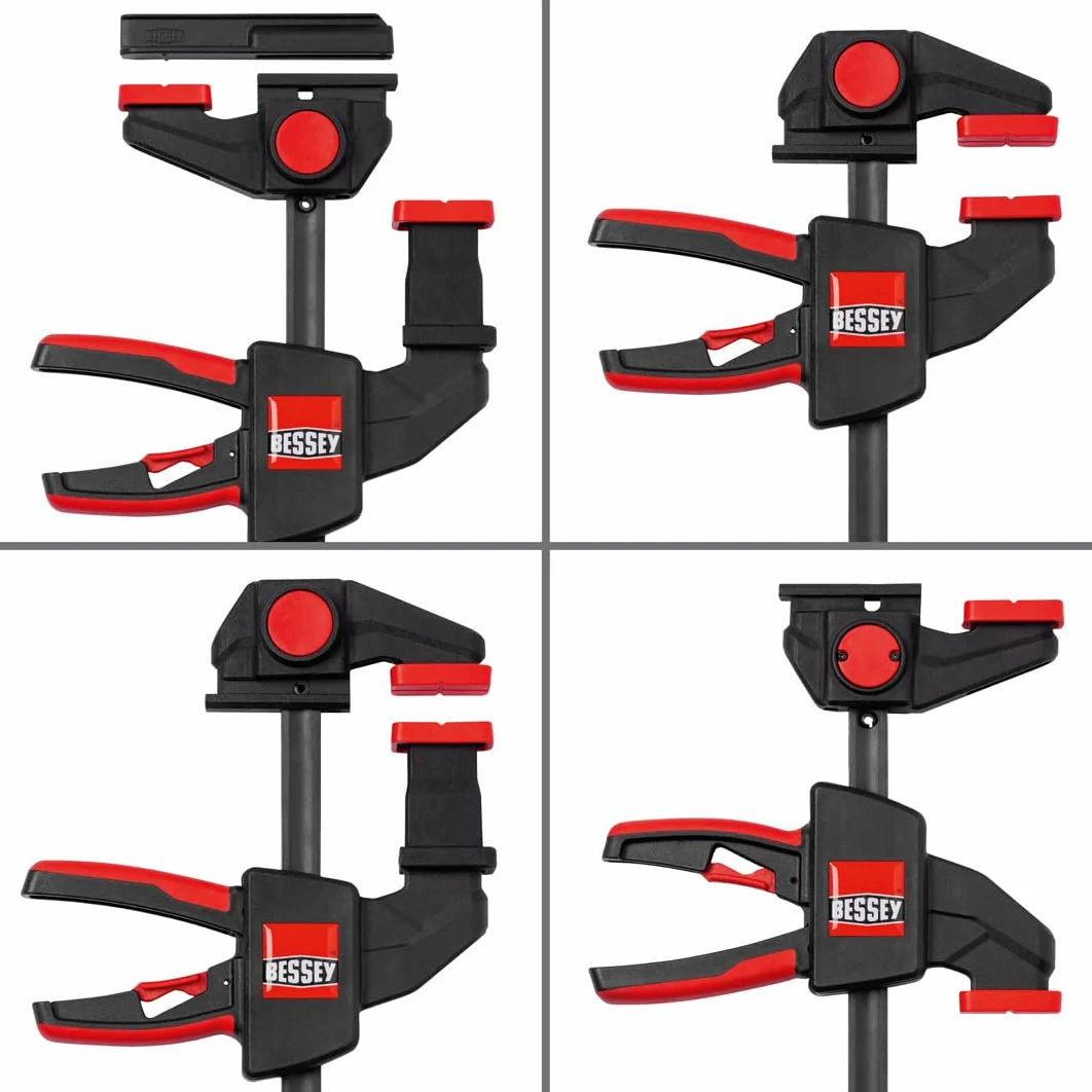BESSEY Morsetto e morsetto da tavolo EZR15SET, fissaggio di guide ai tavoli di lavoro, adattatore utilizzabile sulla parte superiore/inferiore, peso 0,90 kg