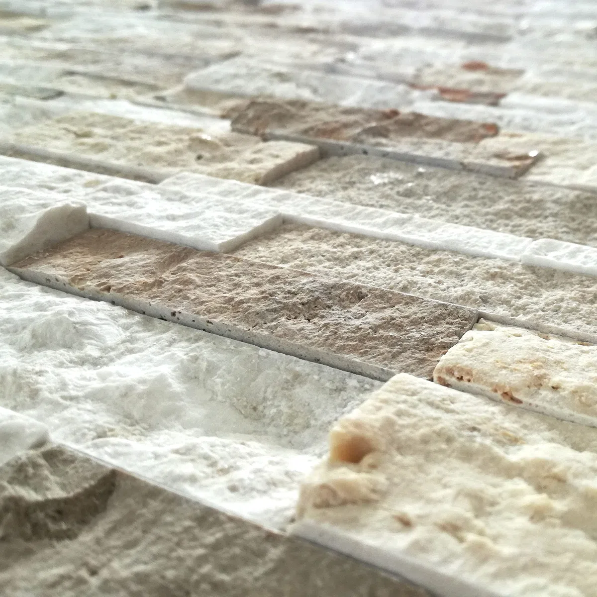 Rivestimento in Pietra Naturale per Parete Decorativo, travertino Color
