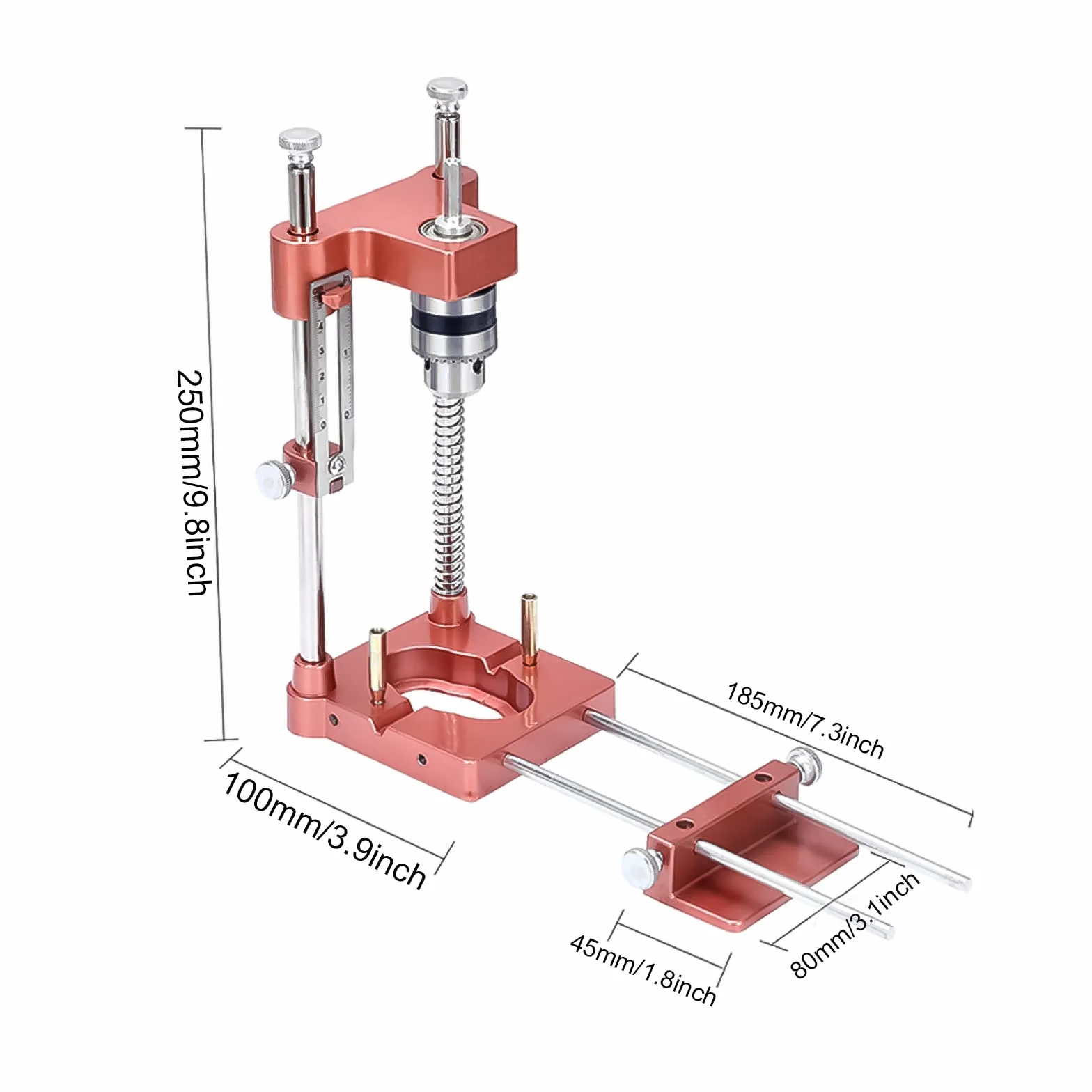 Annodatore con supporto per trapano, guida per segnatrici regolabile, strumento portatile di precisione per la lavorazione del legno, guida per trapano per utensili manuali, set di guida verticale