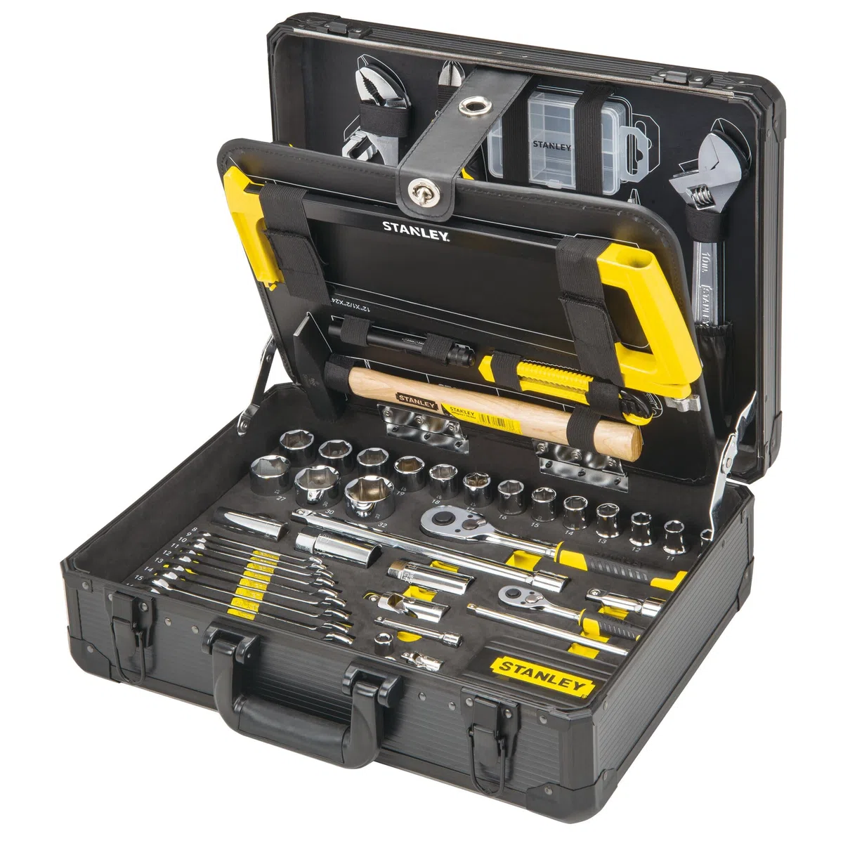 Stanley STMT98109-1 Valigia Manutenzione 142 Utensili, ‎Multicolore, ‎47.5 x 37.5 x 17.5 cm, 12.4 Kg & STHT0-62143 Set 57 Pezzi Giraviti e Inserti e Chiavi a Bussola