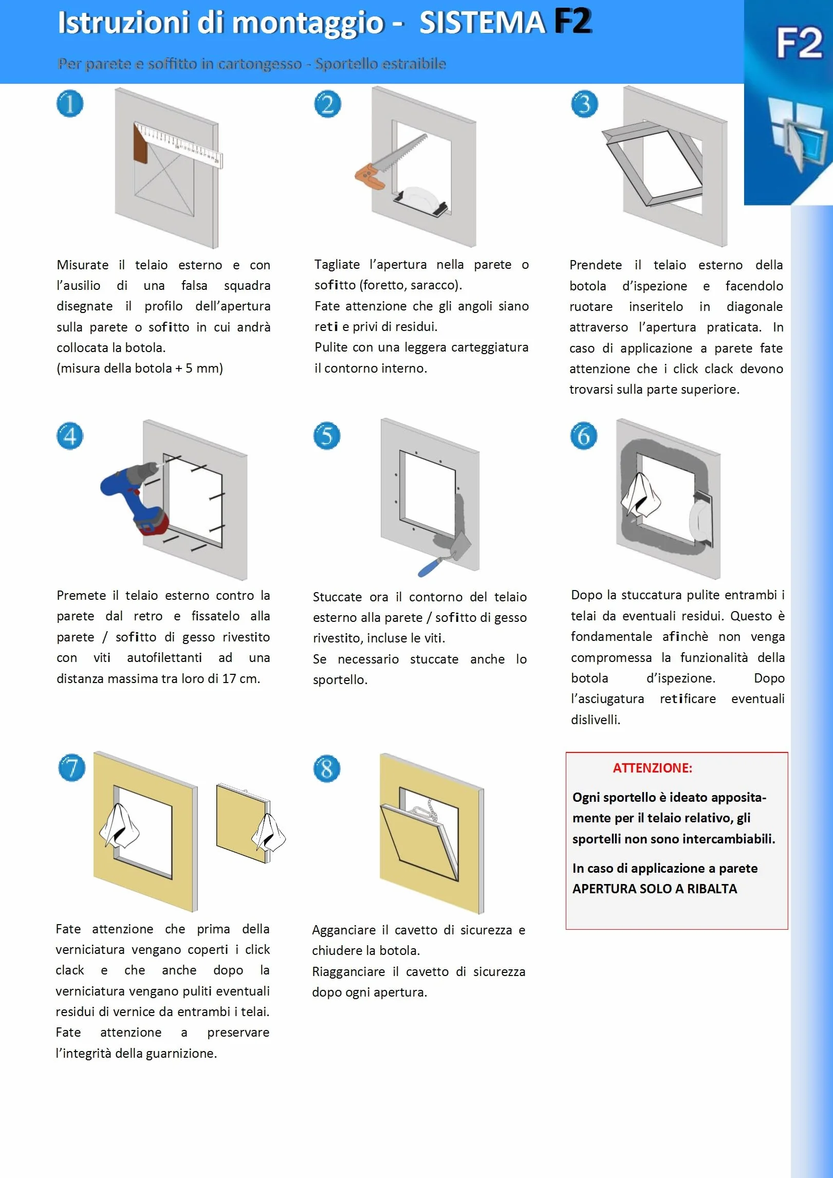 Botola per ispezione per cartongesso Standard - Fuori Standard | Fuori Misura | Tutte le misure (30x40)