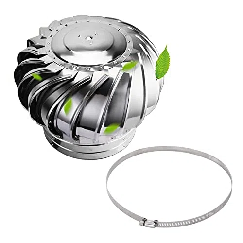 Ventilatore da tetto in acciaio inossidabile 304 senza alimentazione, presa d'aria da tetto per ventola con tappo di sfiato a prova di perdite, turbine eoliche Presa d'aria da soffitta Turbine di vent