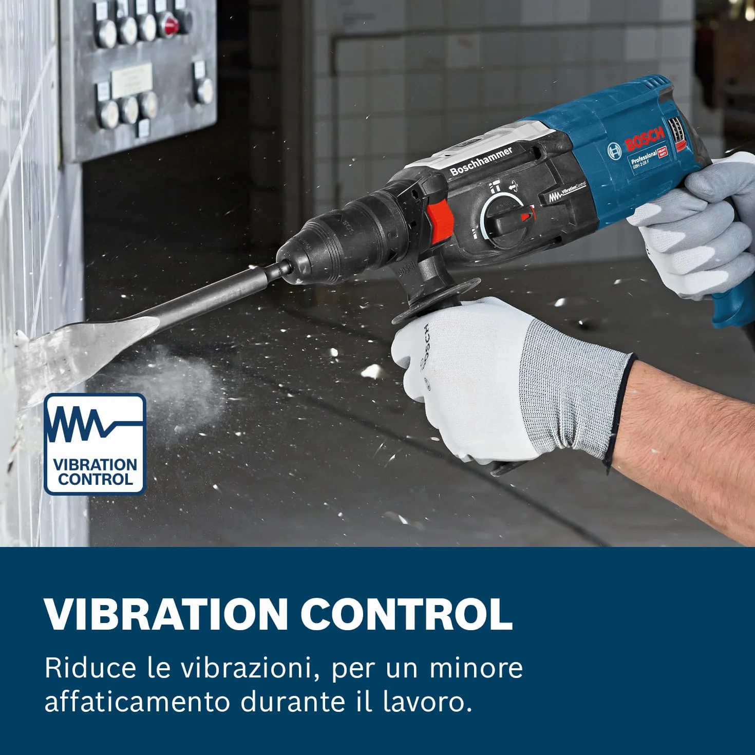 Bosch Professional 0611267600 Martello Perforatore con Attacco SDS-Plus GBH 2-28 F, Mandrino Autoserrante 13 mm, in Valigetta, W, 230 V, Nero, 880 Watt, 0 – 900 giri/min