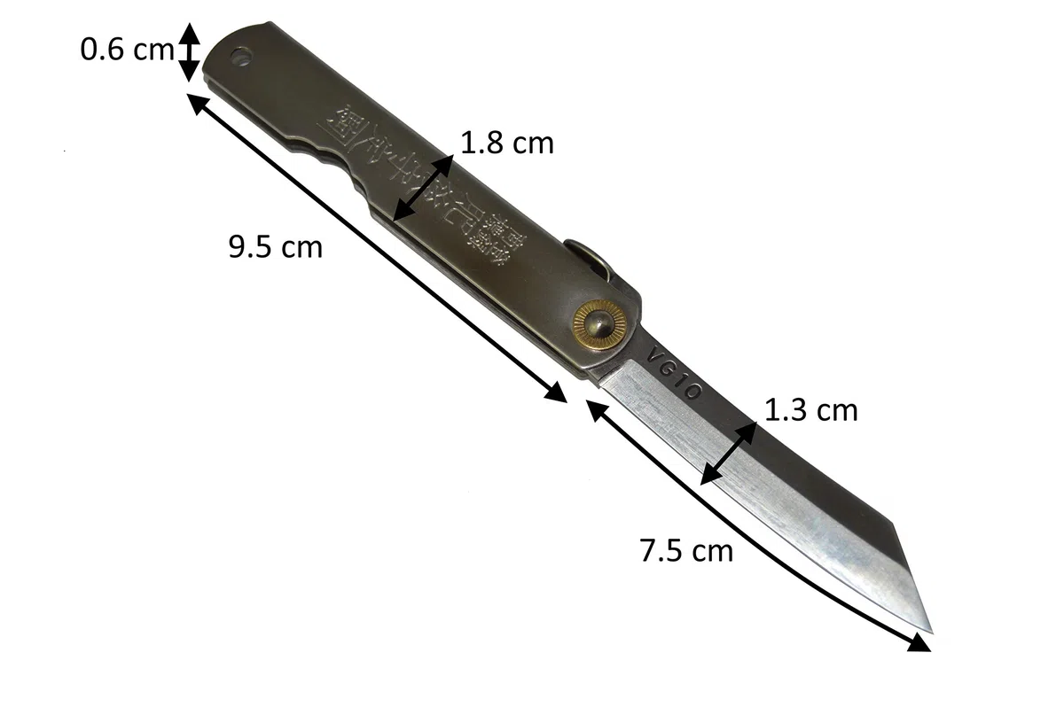 HIGO NO KAMI Coltello Tascabile Pieghevole Giapponese Warikomi Lama VG10 Fatto a Mano in Giappone da Nagao Kanekoma